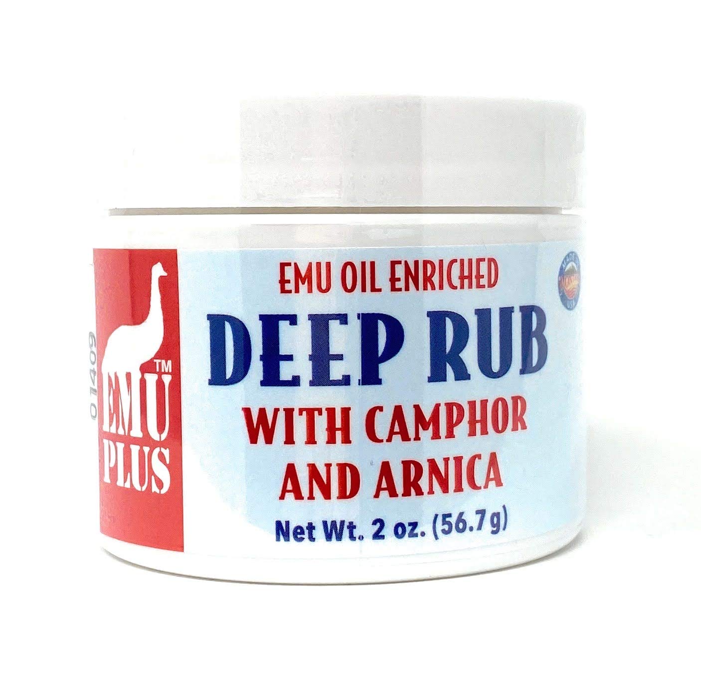 Montana Emu Ranch - EMUPlus Deep Rub with Camphor and Arnica 2 Ounce Jar - Made with 100% Pure Emu Oil - Formulated for Older, Active Athletes