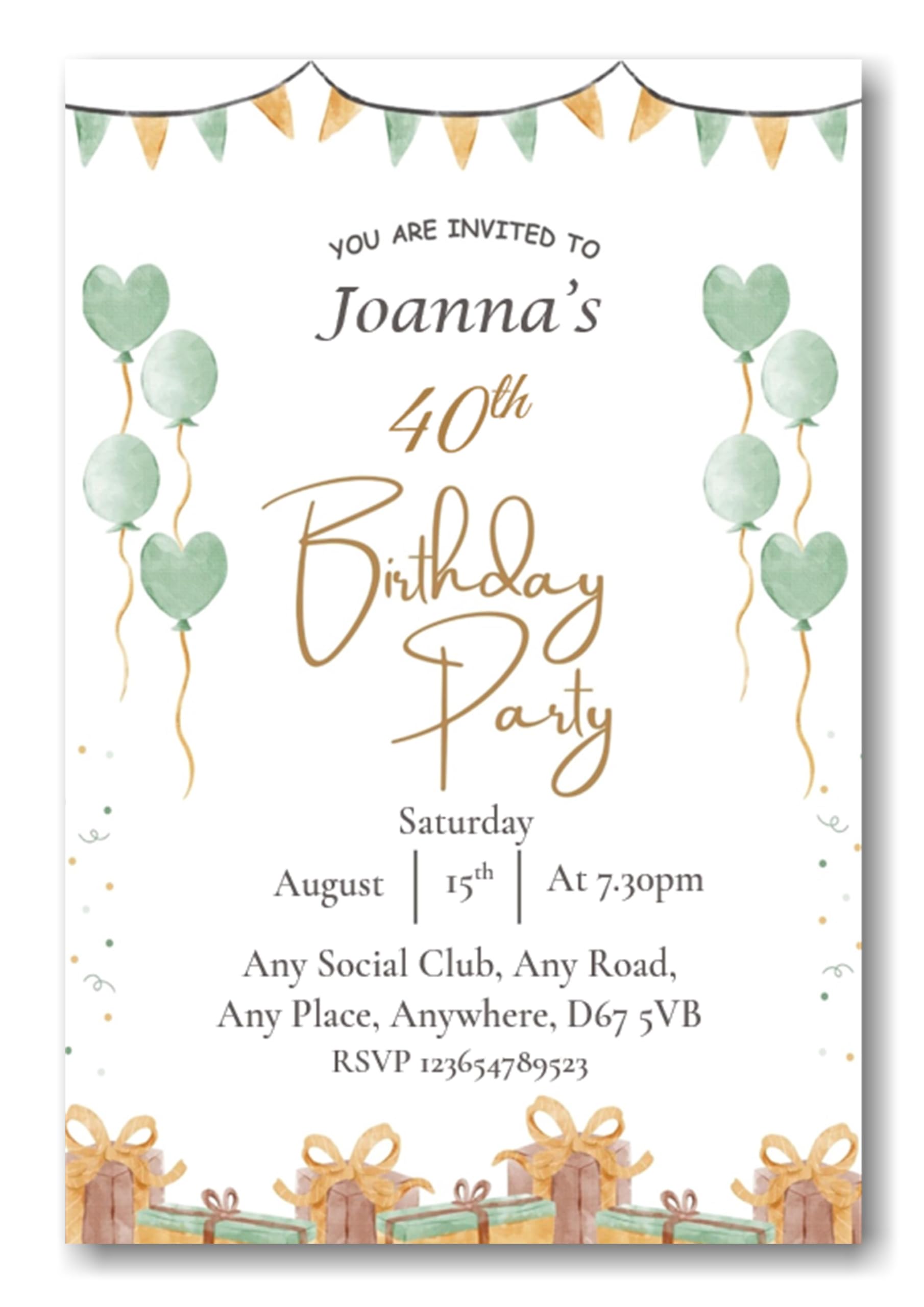 Bespoke Candy Delights Personalised 40th Birthday Party Invitations Invites Ladies Mens With Envelopes ANY AGE Can Be Done Ref B78 (50 Invites)