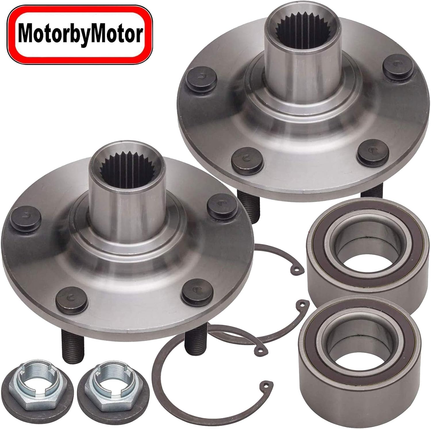 MotorbyMotor 518519 Front Wheel Bearings and Hub Assembly with 5 Lugs fits for 2010-2013 Ford Transit Connect Low-Runout OE Directly Replacement Wheel hub assembly-2pc Set