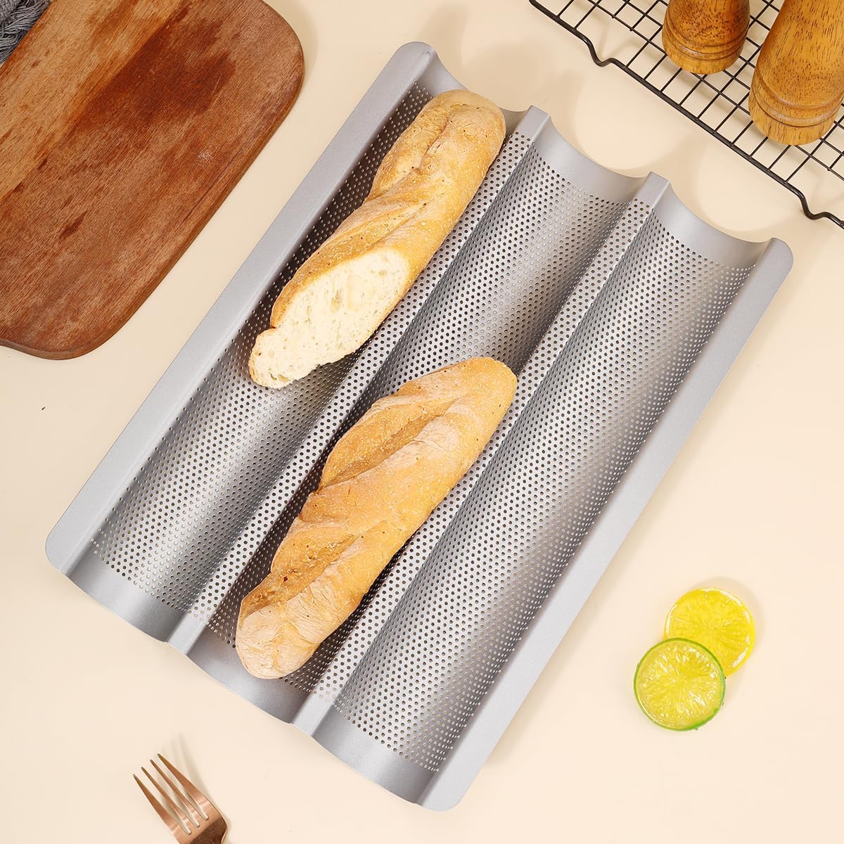 Bakers Couche Bread Proofing Cloth Baguette Pans Nonstick French