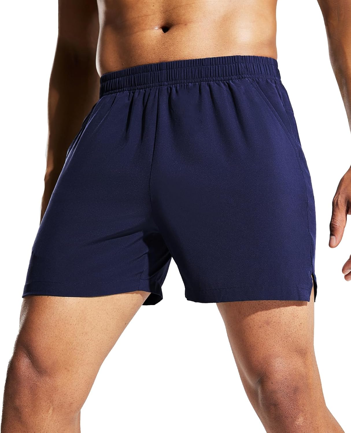 MIER Mens 3 Pack Running Athletic Shorts 5 Inch Quick Dry Lightweight Gym Workout Training Sports Shorts with Pockets - Image 2