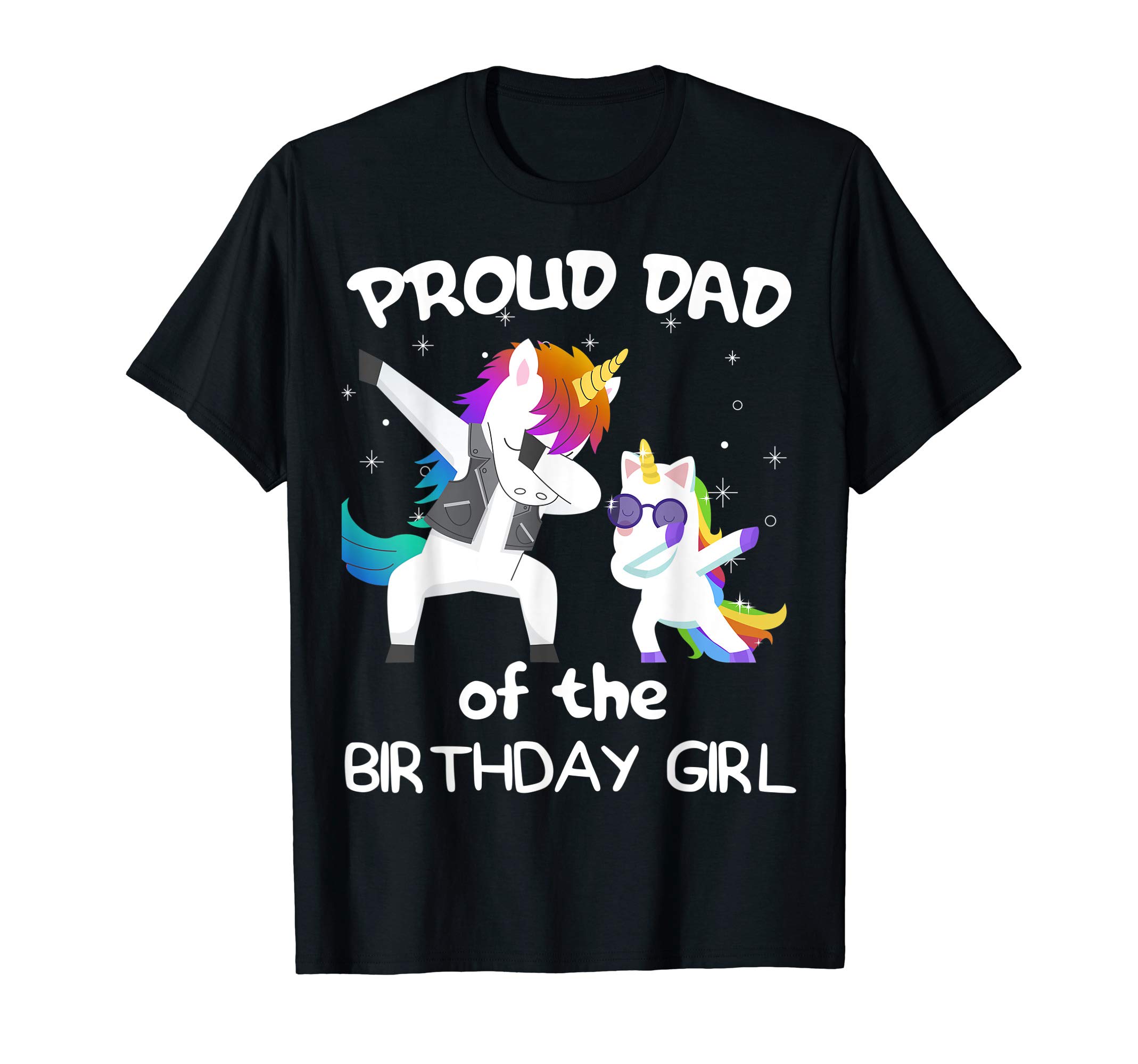 Mens Proud Dad of the Birthday Girl Dab Daddycorn Father's Day T-Shirt