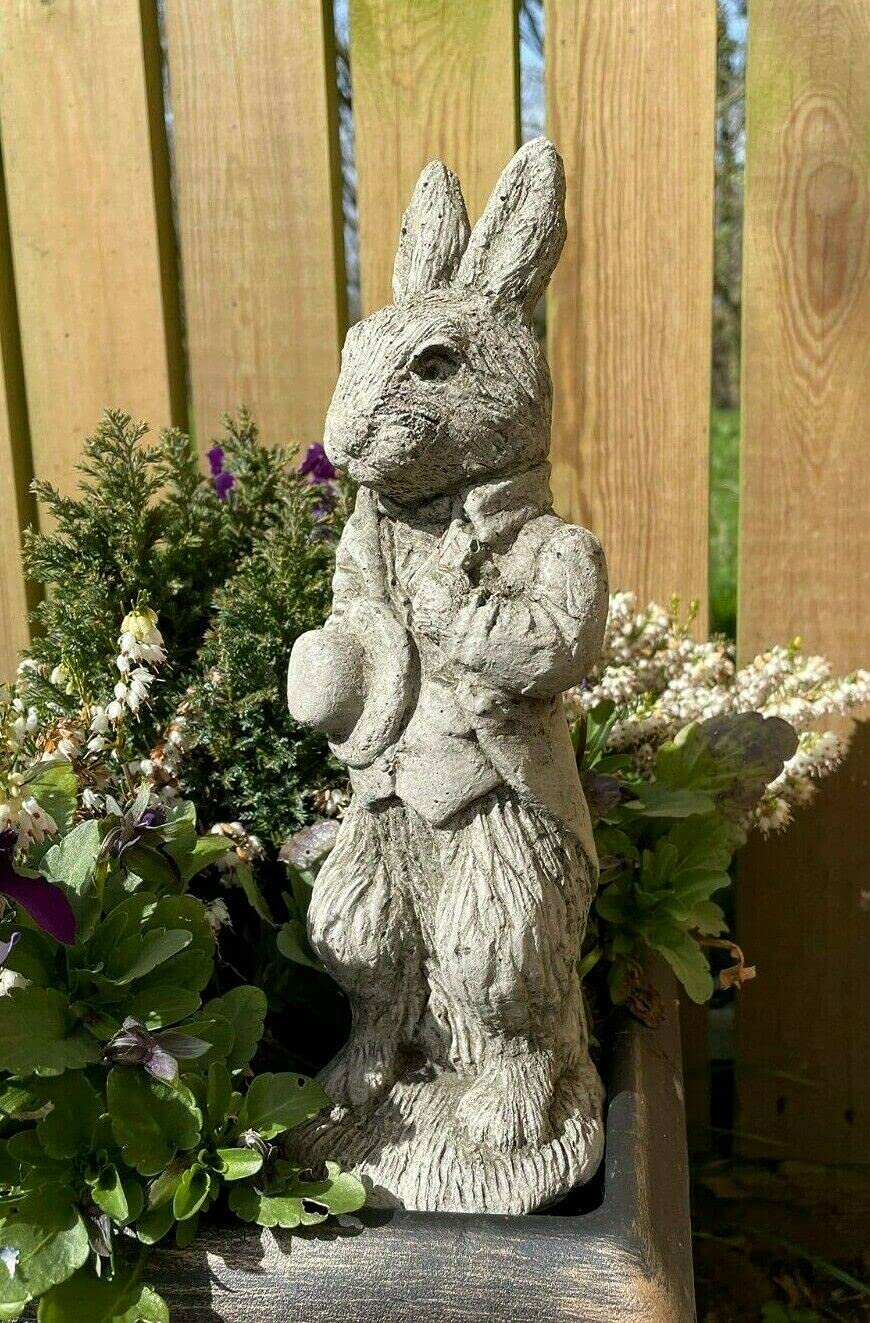 Burgess Home & Garden Stone Mini Peter Rabbit Statue | Beatrix Potter Animal Garden Outdoor Ornament