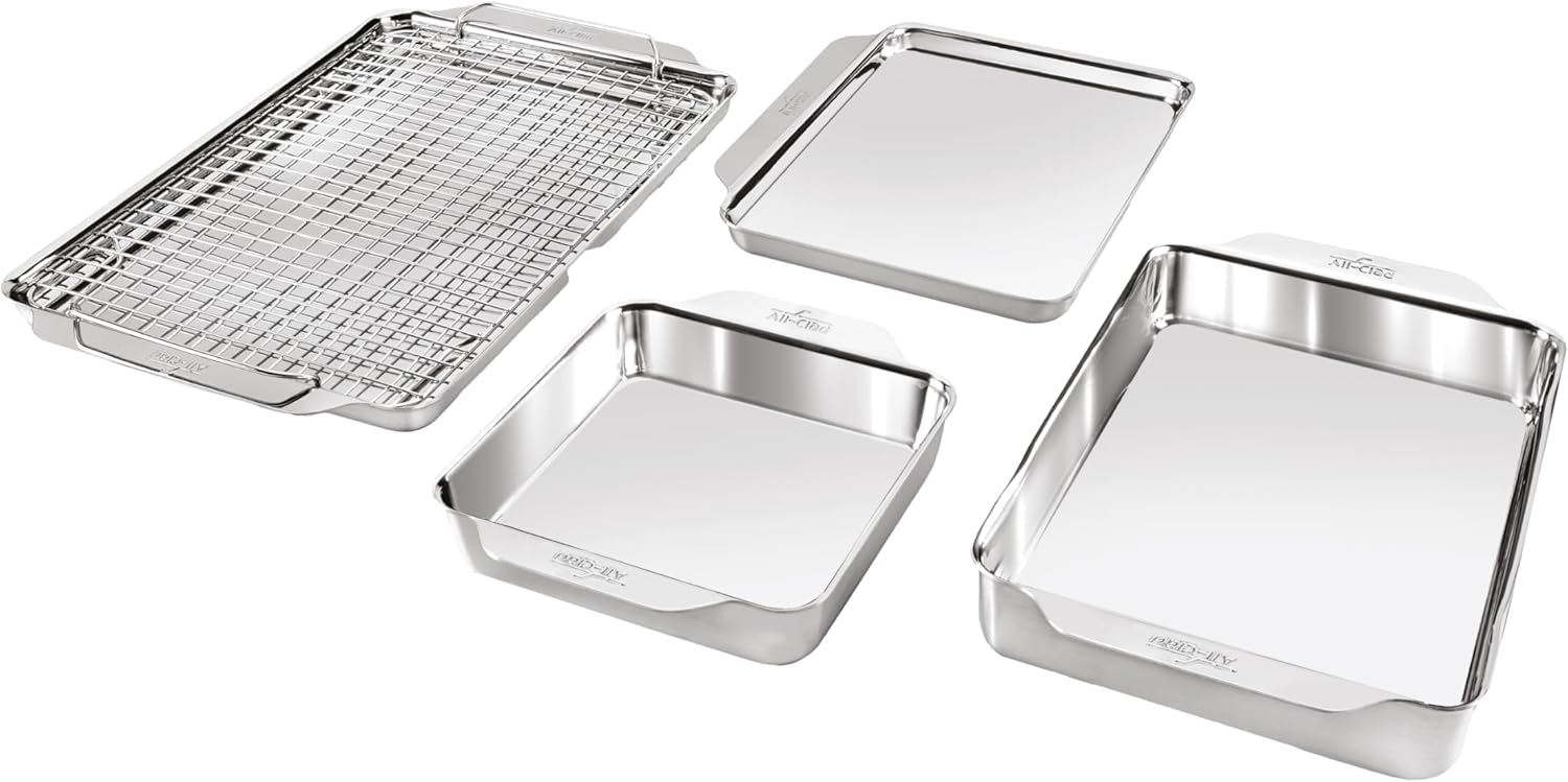 Photo example of All-Clad Stainless Steel Baking Pans 5-Piece on Amazon.