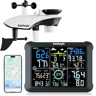 Sainlogic Wetterstation WLAN SA9 mit 24/7 Genauer von Weatherseed® AI, 8,5" Großdisplay, UV, Regenmesser Digital, 14-in-1,Windmesser,2-Jahre Datenspeicherung & Export(Nur 2,4 GHz) - Amazon product rated Grade A