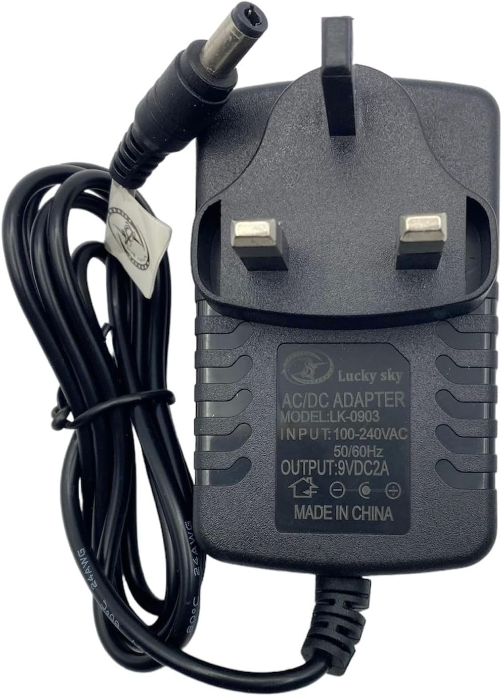Lucky Sky DC 6V 1A/ 6V 2A/ 9V 1A / 9V 2A/ 15V 1A/ 15V 2A, AC Adapter Power Supply Transformer Power Adapter Converter Wall Charge Adapter For Professional Home Use, black. (9V 2A)