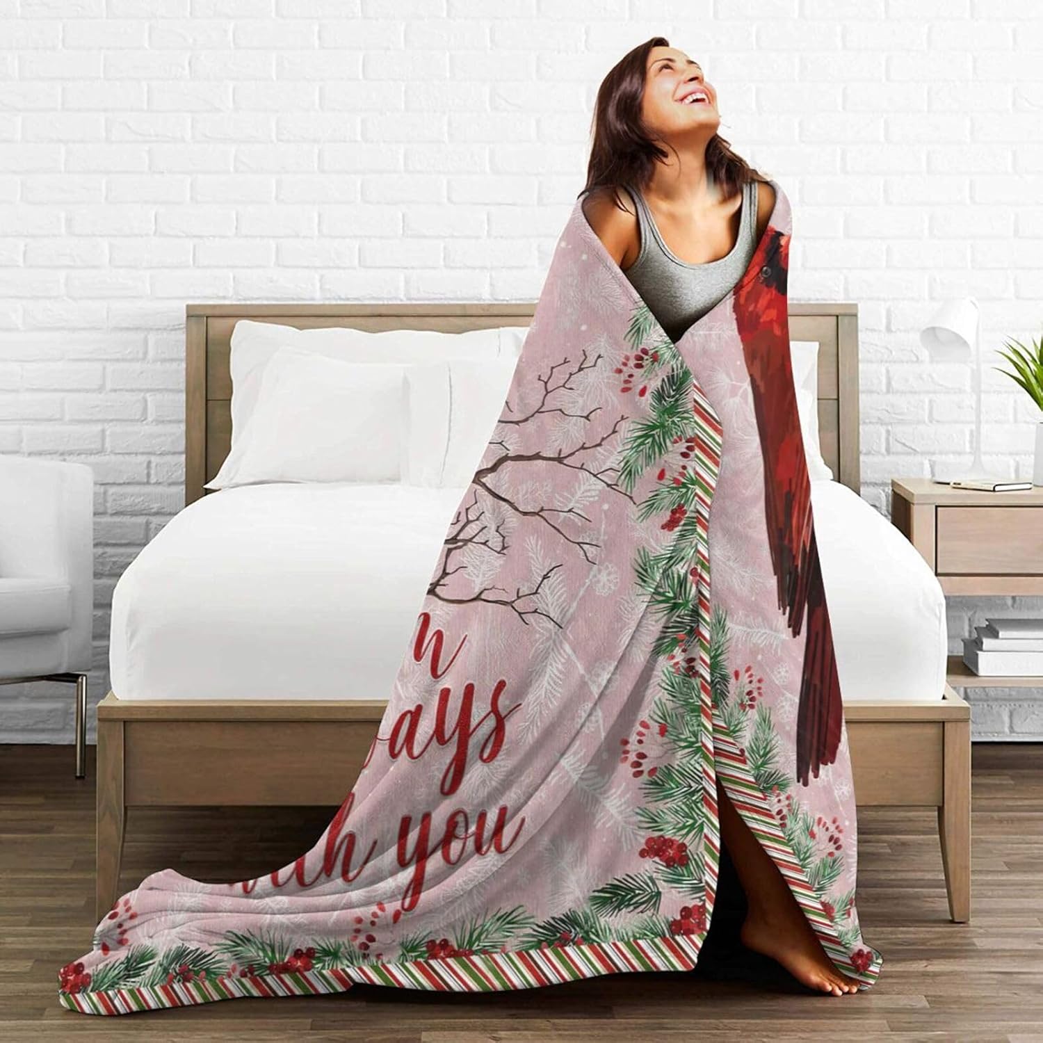 Cardinal Blanket Red Birds Fleece Throw Blanket Fuzzy Plush Super Soft Warm Cardinals Crow Decor Blanket Gifts for Boys Girls Kids Adult Men Women 40"x50" - Image 5