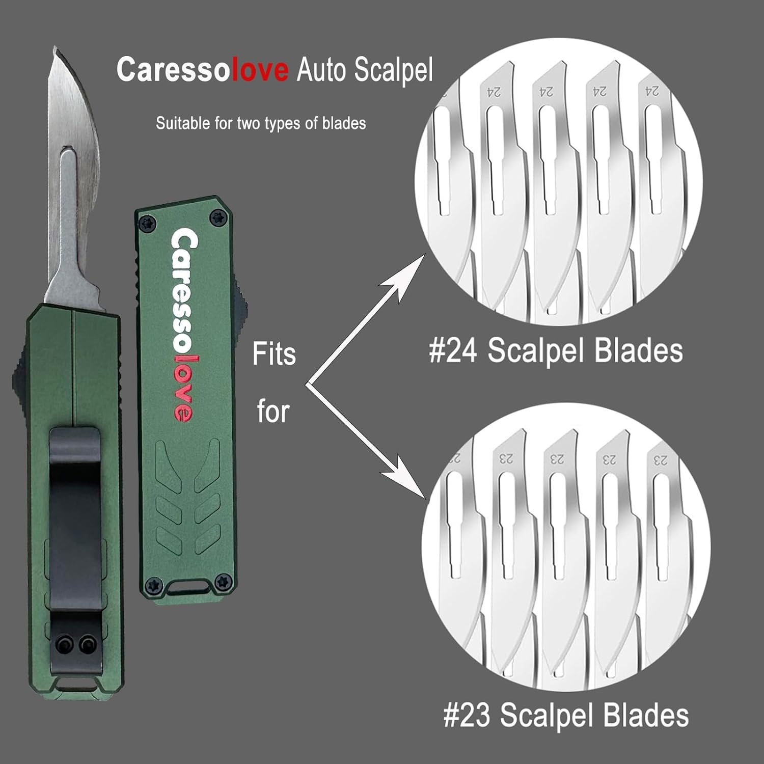 Caressolove EDC Small Pocket Knife Gadgets for Men, Automatic Utility Knife with 10 PCS #23 Blades, Keychain Box Cutter, Gifts for Him Mens Accessory