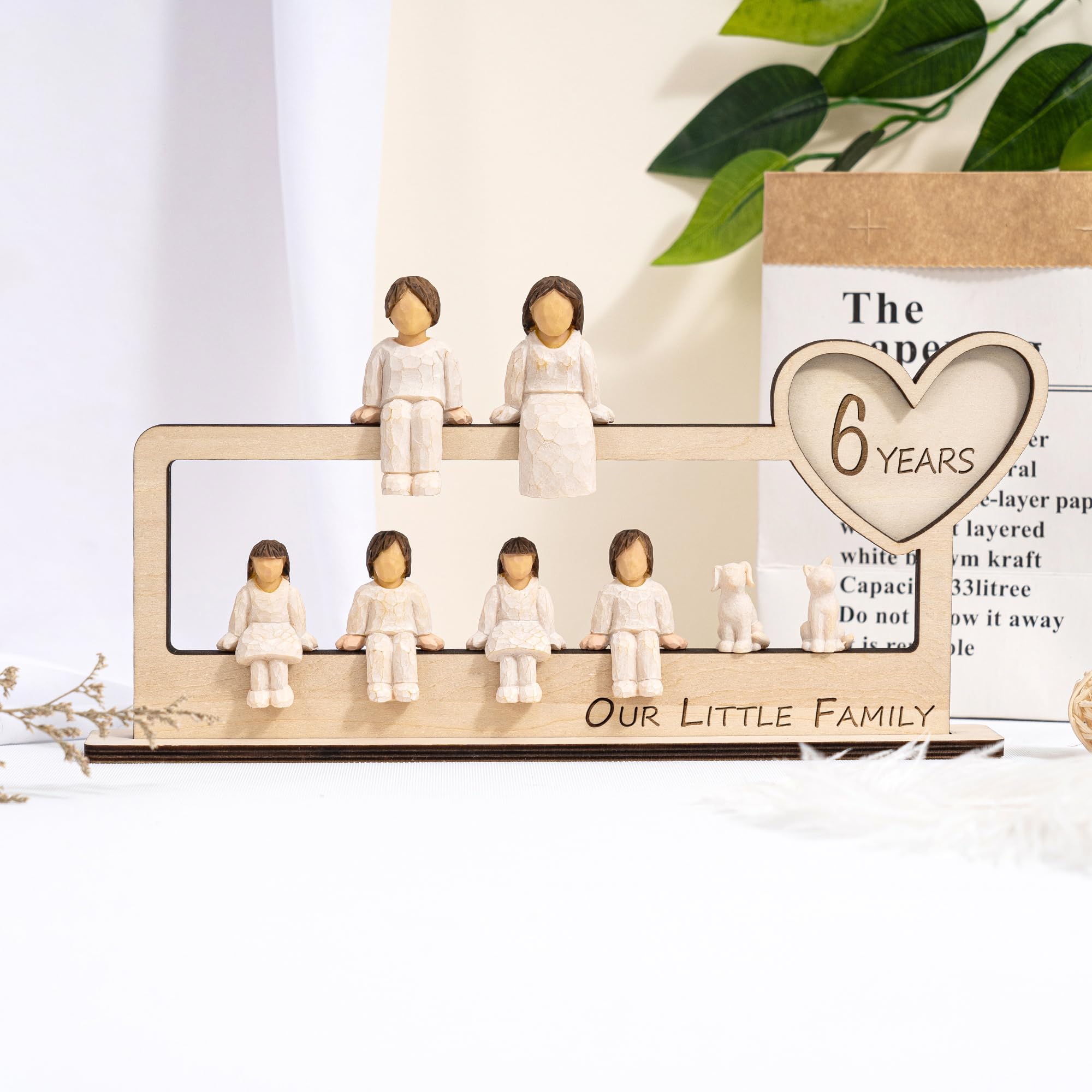 Figurines Familiales Personnalisées En Résine - Sculptures Peintes à La Main - Cadeau Personnalisé Pour Famille