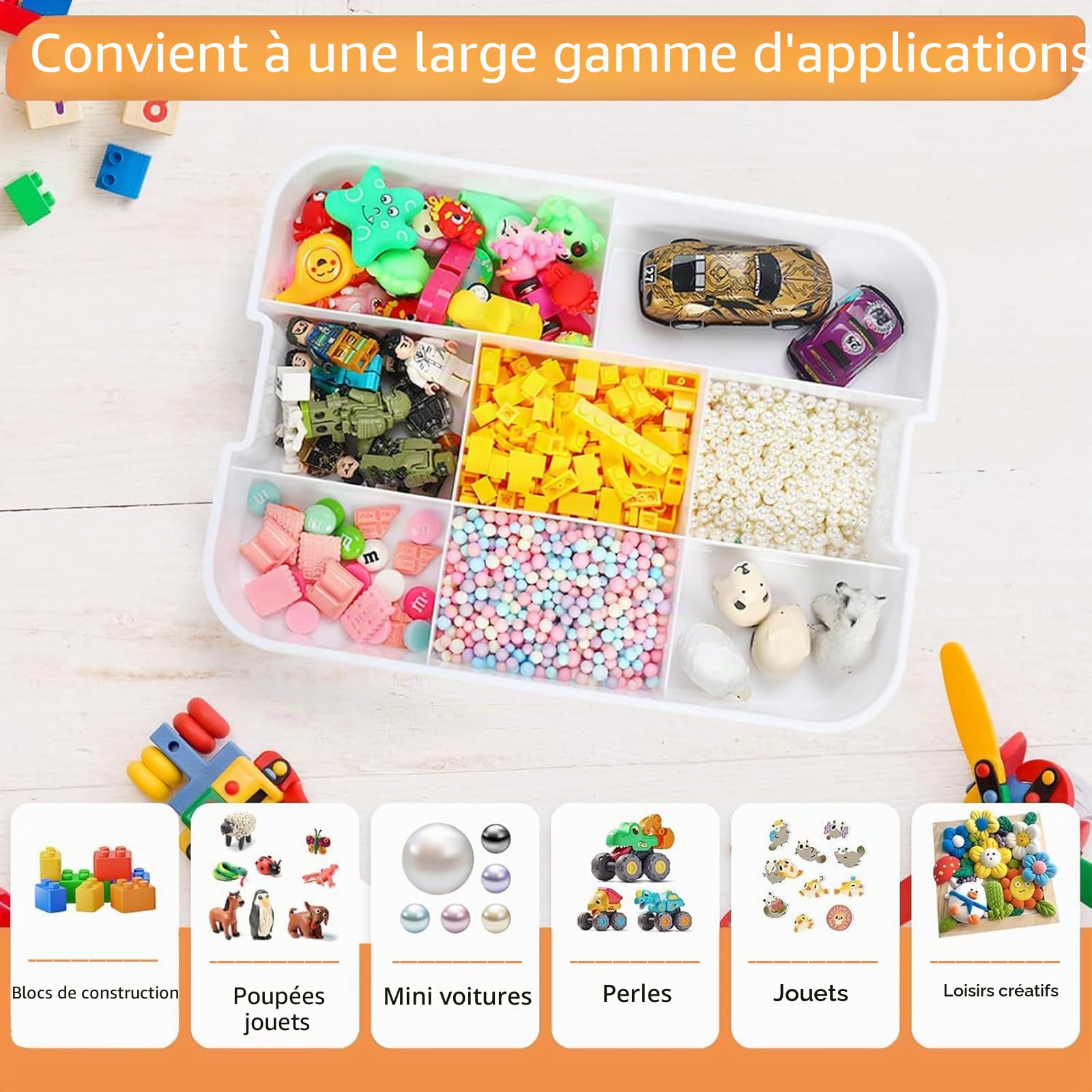Boite Rangement, Boite de Rangement, Boite de Rangement Empilable, Coffre a Jouet, 3 Niveaux Boite Rangement Plastique, Boite Rangement Plastique avec Couvercle pour Blocs de Construction