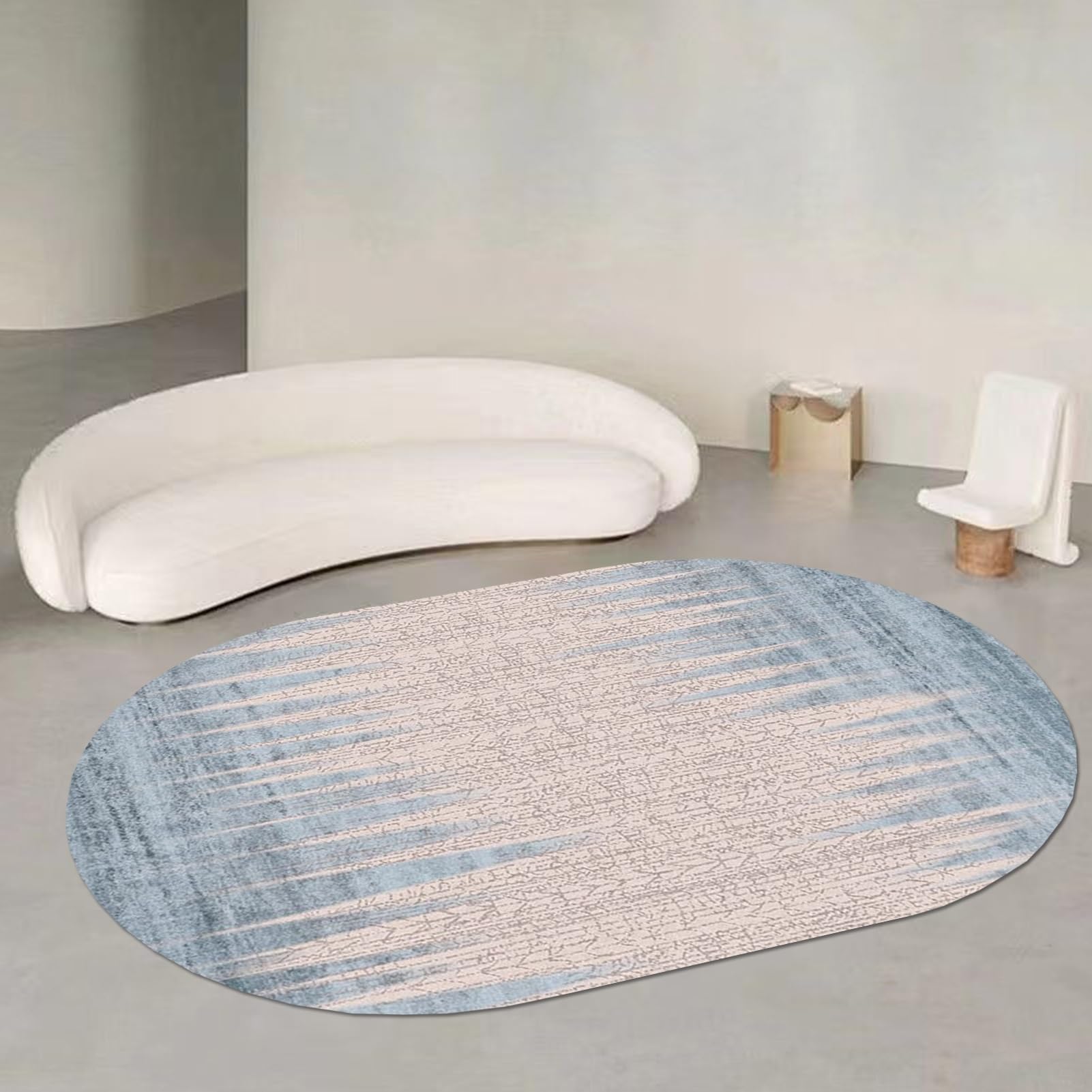 Tapis ovale moderne antidérapant : fini les glissades sur le sol du salon