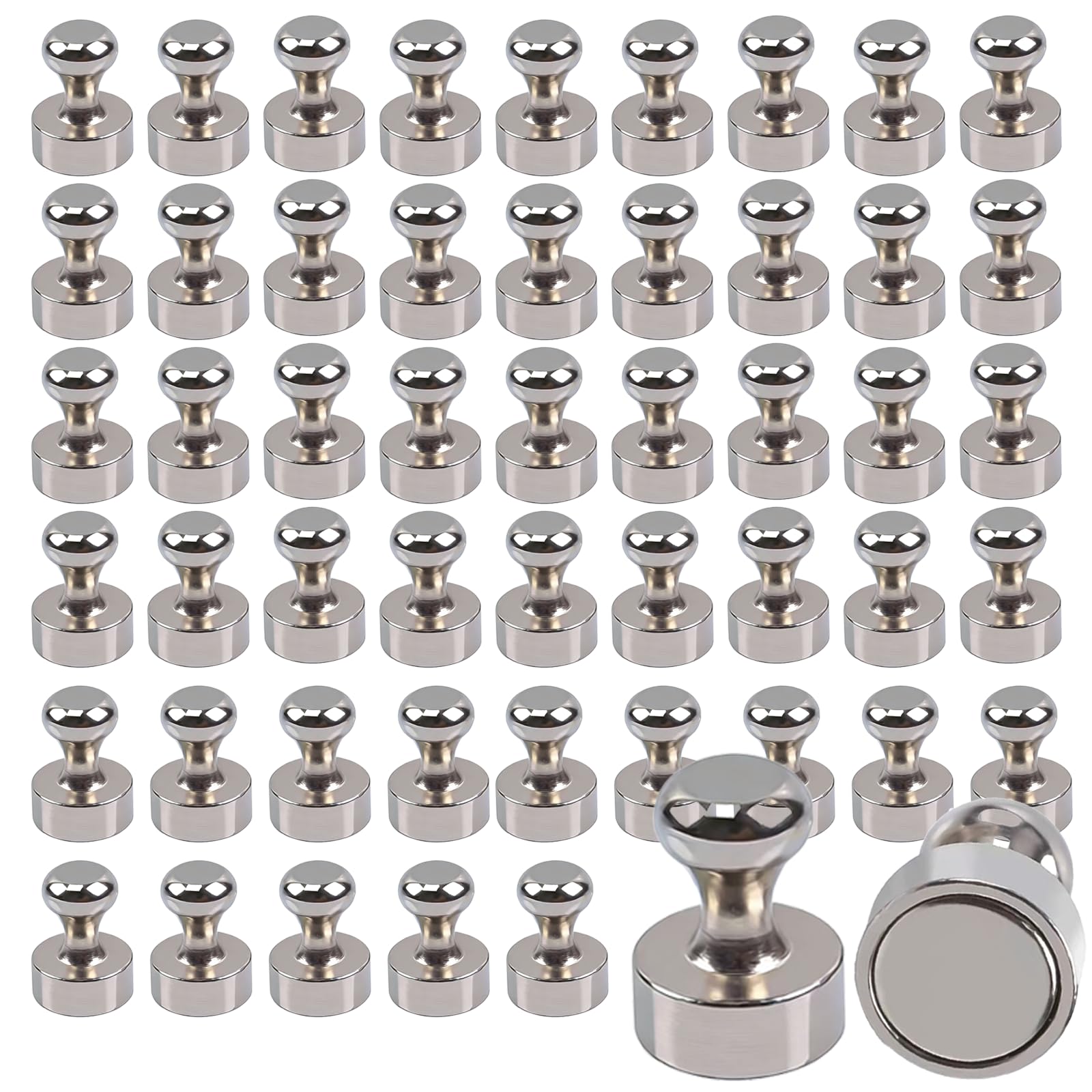 52Pack Strong Magnets Neodymium Small Magnet Tiny Mini Magnets Rare Earth Fridge Magnet Push Pins for Refrigerator Crafts Whiteboard Picture Notice Board Home Office 12x16mm
