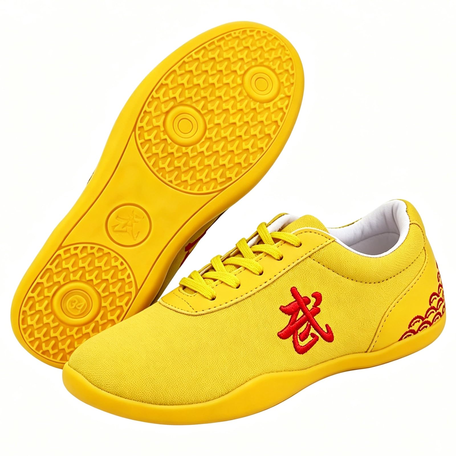Zapatos de artes marciales de lona tradicionales en color amarillo talla 37