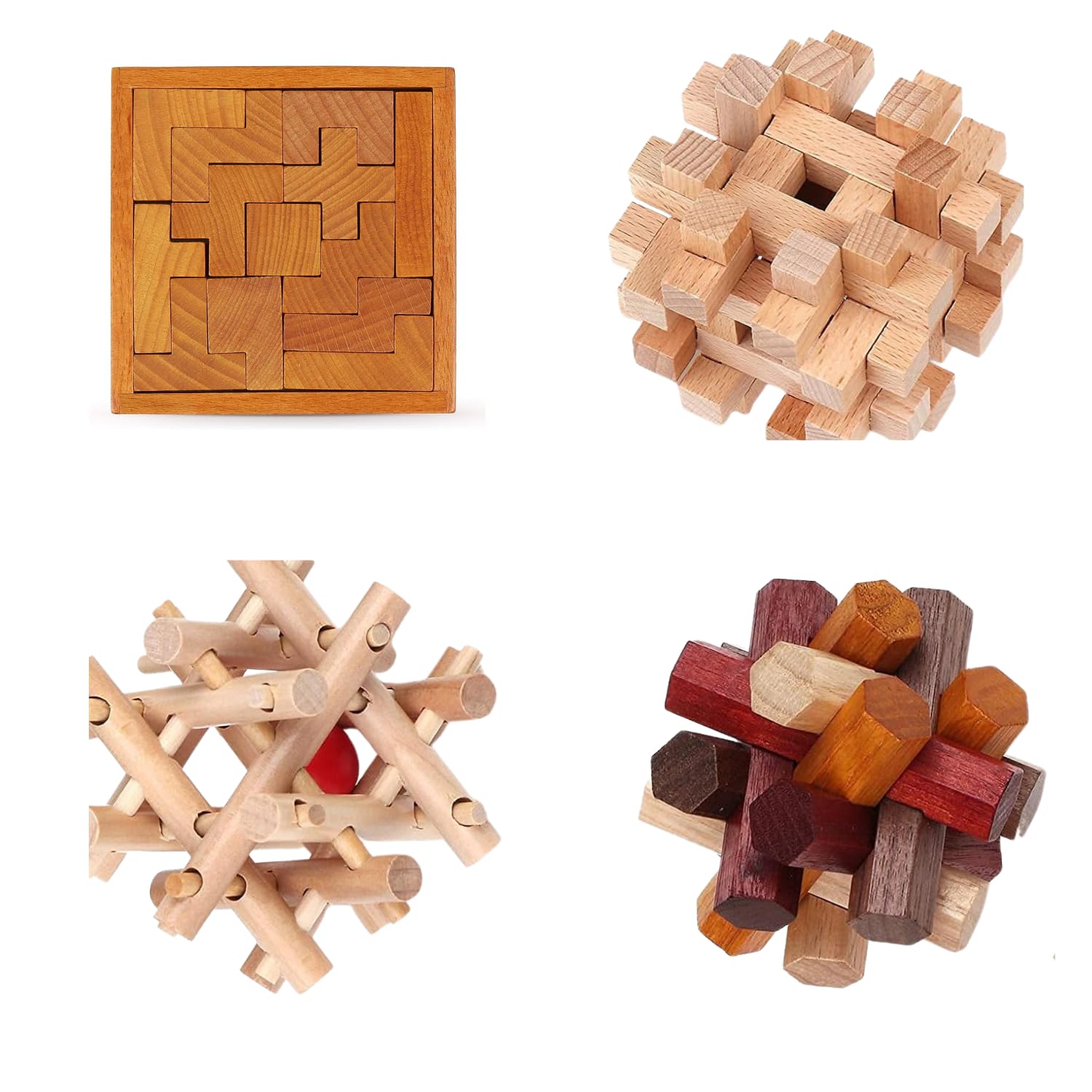 Sharp Brain Zone Ultimate Puzzle Set: Original 3D Wooden Brain Teaser & 3D Puzzles Brain Games Kit. Elevate Your Mind, Anytime, Anywhere