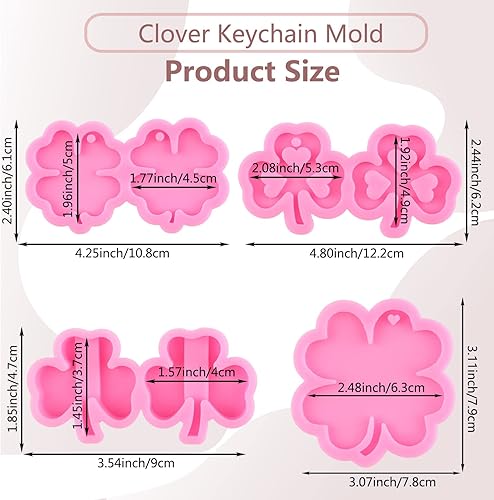 Miniatura 3 de Moldes de silicona para el día de San Patricio, llavero de resina, trébol, moldes de resina epoxi para el día de San Patricio, adornos de bricolaje,