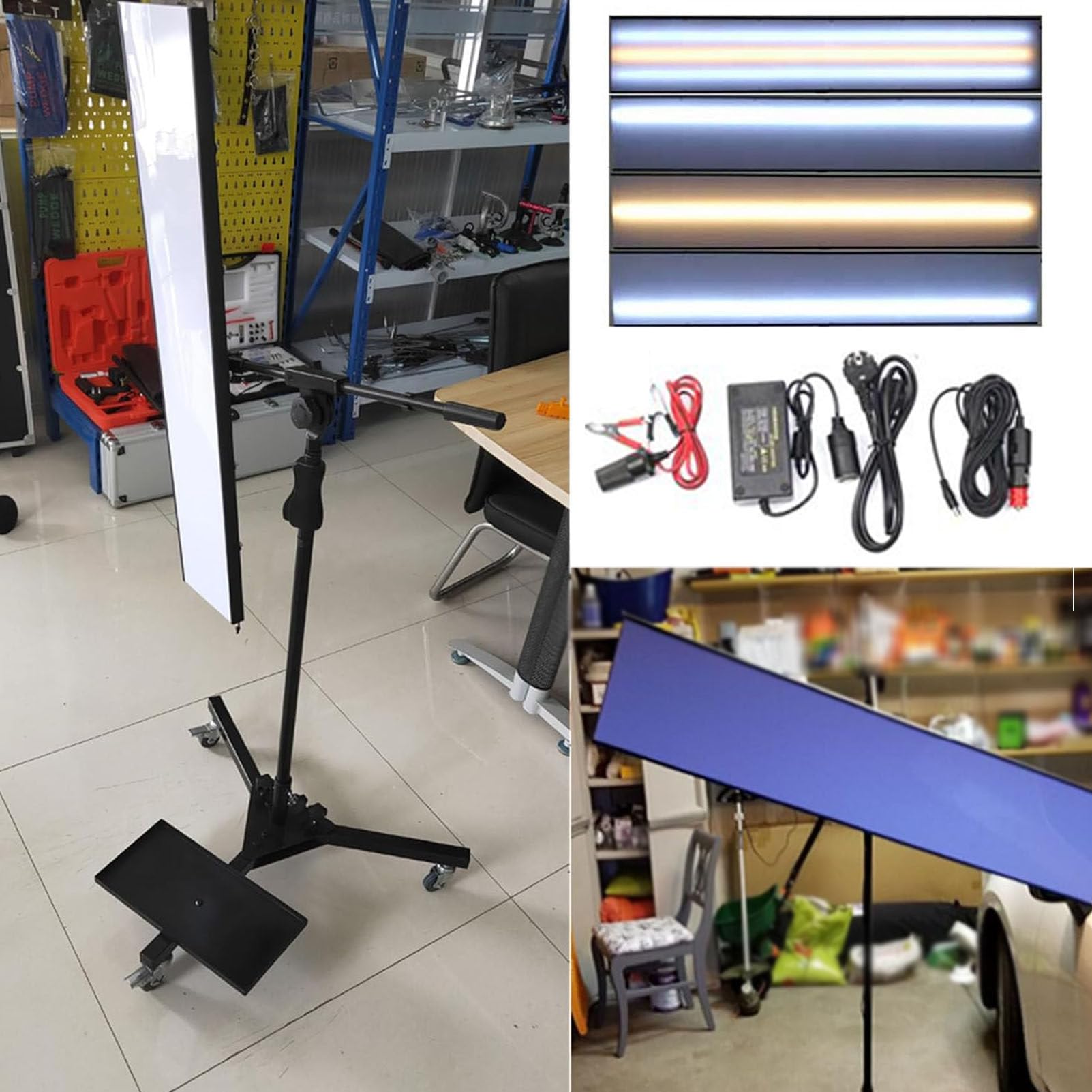 Luce LED per Riparazione ammaccature Vernice, Kit di Strumenti per Lampada con Supporto di Regolazione Luce a Striscia LED per Il Controllo della
