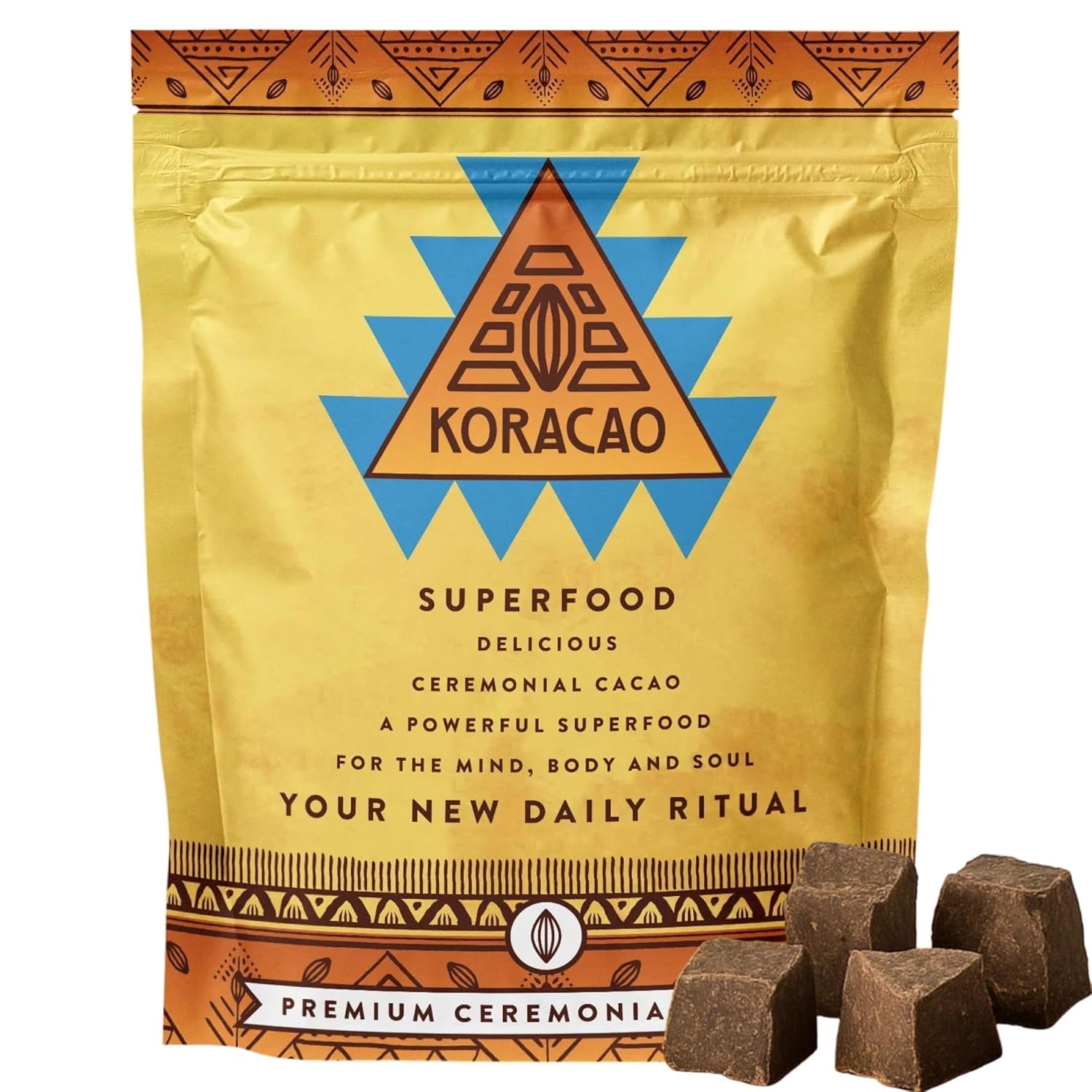 KORACAO Sustainably Harvested Cacao | Ideal Superfood for Everyday Bliss | Ceremonial Grade Cacao | Enhance Your Spiritual Journey with Ancient Superfood Delight - 2 Pound