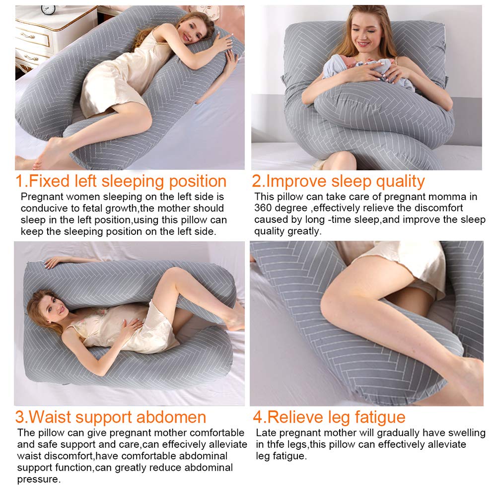 Cuscino Gravidanza A U - 70x130cm, Velluto, Lavabile, Per Tutto Corpo - Foto 4