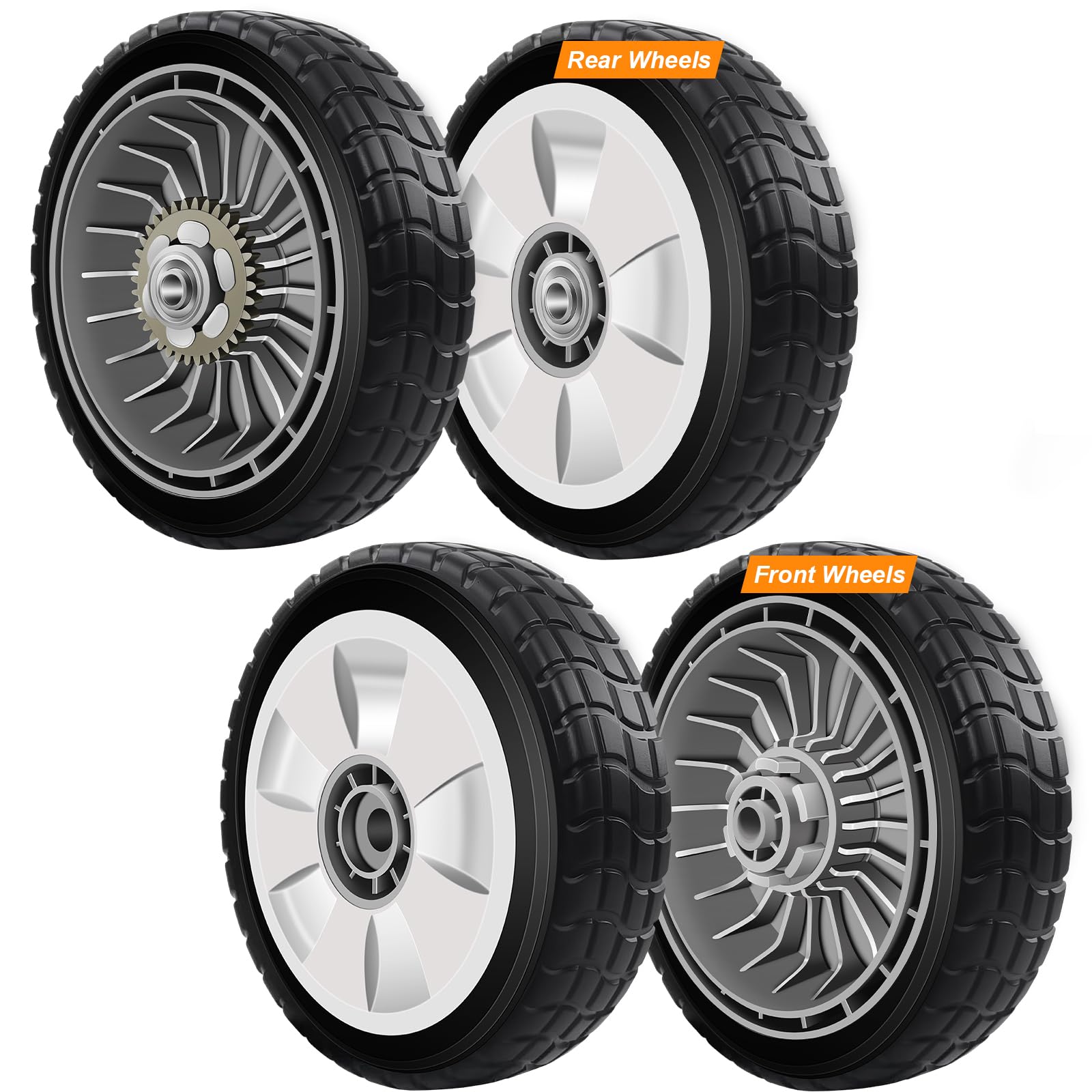 Push Mower Pack HRR216 Lawn Mower Drive Wheels With Rear