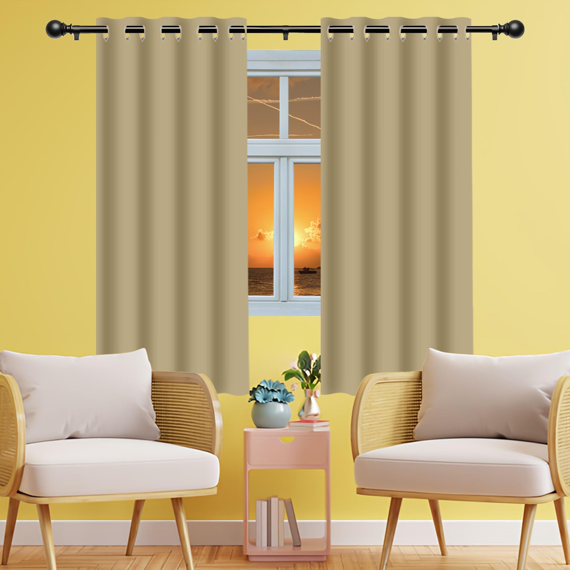 Rideaux occultants crème 190x225 cm isolants et insonorisants
