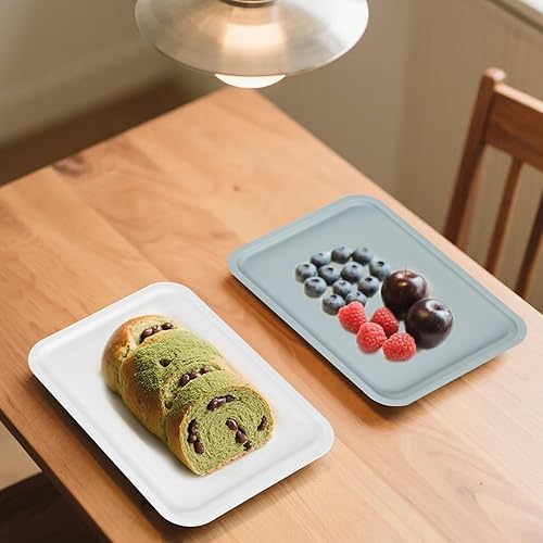 Miniatura 6 de Cieovo Paquete de 10 bandejas para servir comida rápida, colorida bandeja rectangular para cafetería, para restaurante, hogar, escuela, suministros