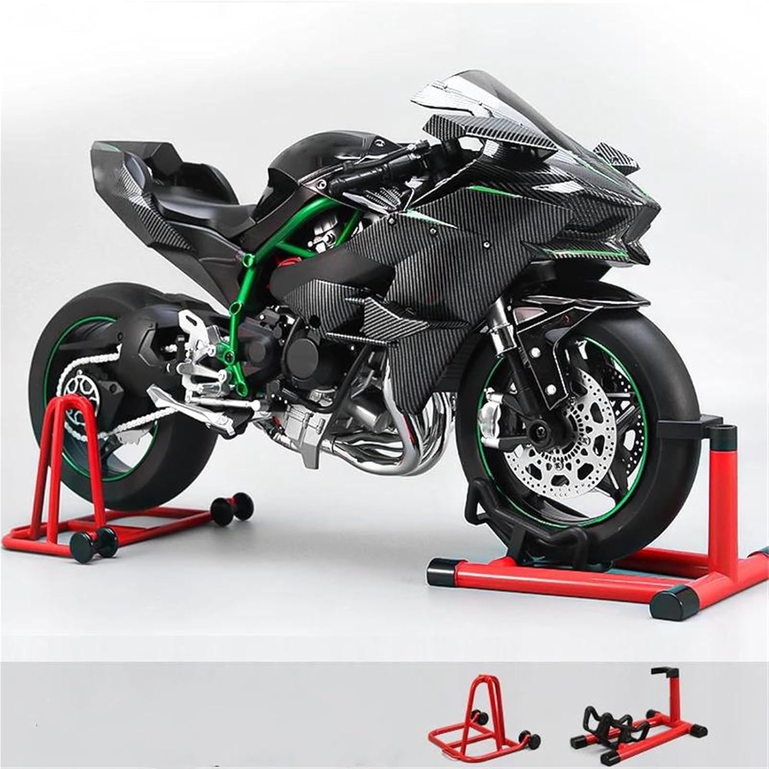 Collection Racing Motorcycle Model Toy Birthday Gift Toys 1/6 for H2R Alloy Diecast Metal(Black)