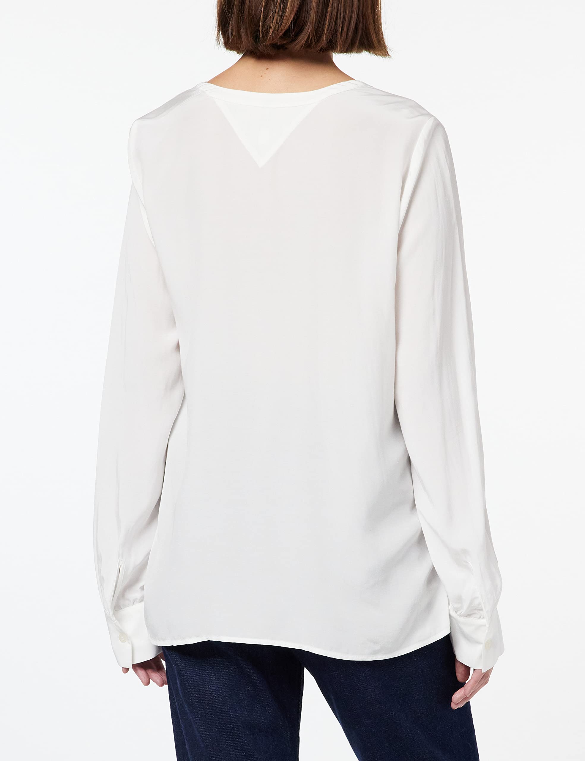 Tommy Hilfiger Vis Solid V-Neck Blouse LS Ww0ww38350 Blusas Mujer