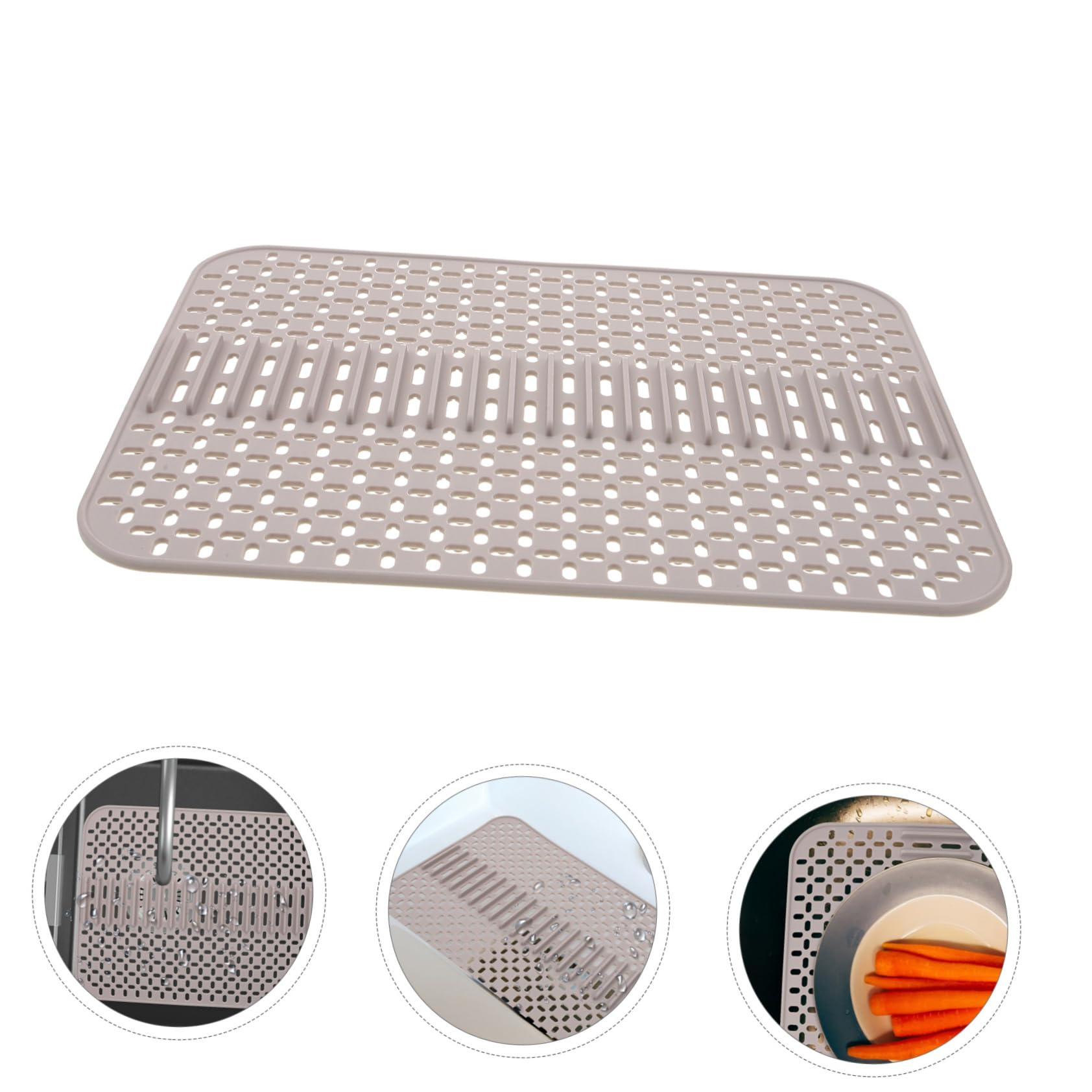 Silicone Tappetino Drenante e Resistente All’usura, Protezione Antiscivolo per Lavello Cucina, per Tazze e Ciotole