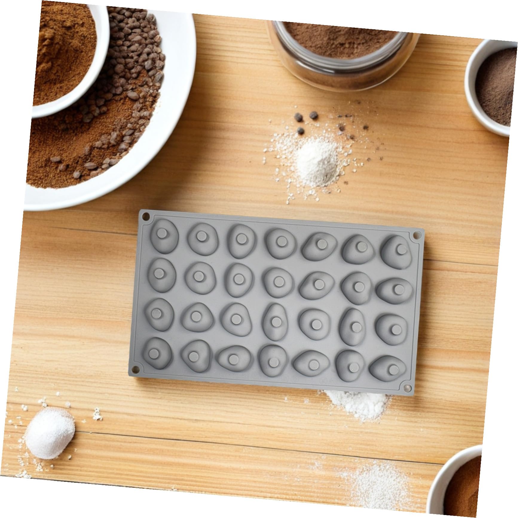 GANAZONO 2 Pezzi Stampo in Silicone Creativo 28 Cavità a Forma di Ciottolo per Cioccolato e Dolci, Flessibile e Versatile per Preparazioni da Forno e Decorazioni Festive