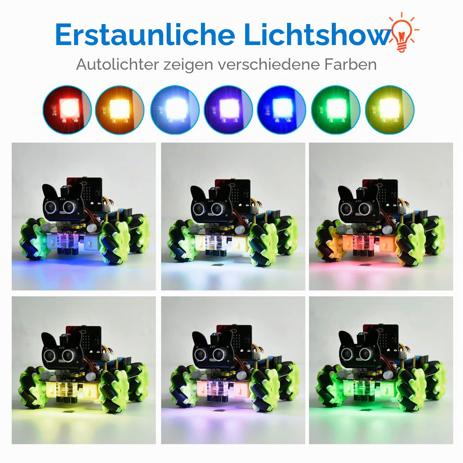 KEYESTUDIO BBC Micro:bit 4WD Mecanum Robot Car Kit Mit BBC Microbit V2 Board, Projekte Programmierbares Auto für Erwachsene Teenager Mint-Bildung