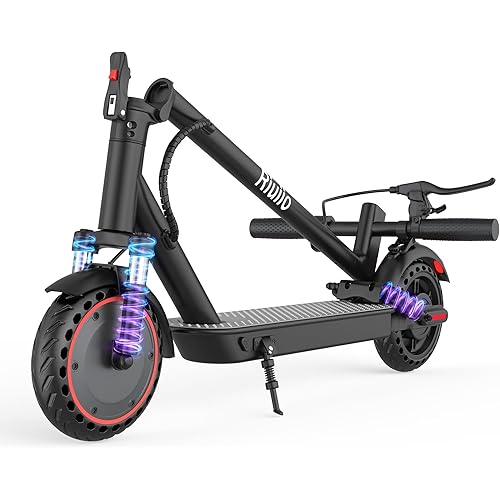 Electric Scooter, 350W/ 500W Motor, 19 MPH to 22MPH, 21 to 40 Miles Range, Dual Suspension, Dual Braking, App Control, Foldable Commuter E Scooter for Adults and Teens