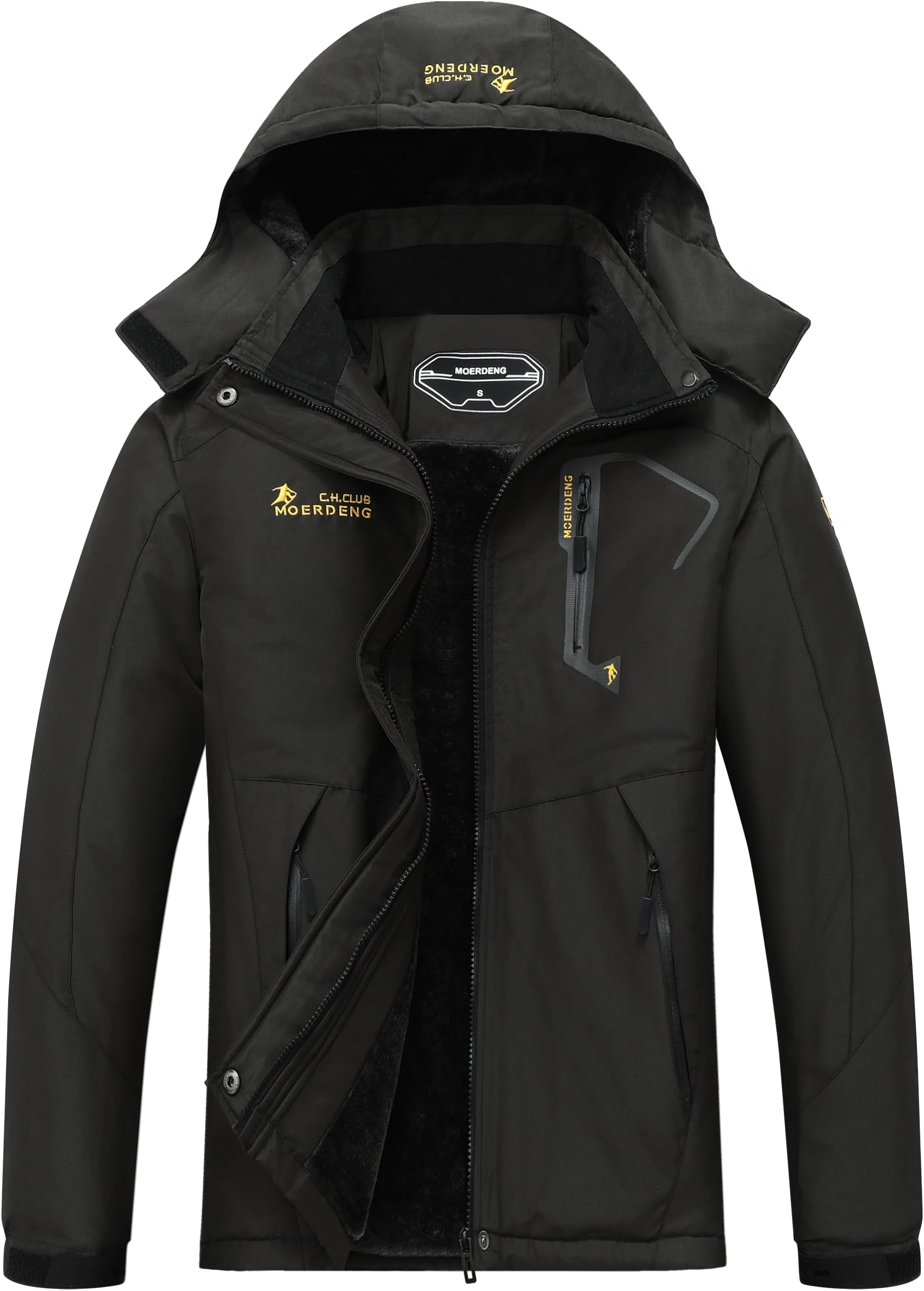 MOERDENG Women's Waterproof Ski Jacket Warm Winter Snow Coat Mountain Windbreaker Hooded Raincoat Jacket