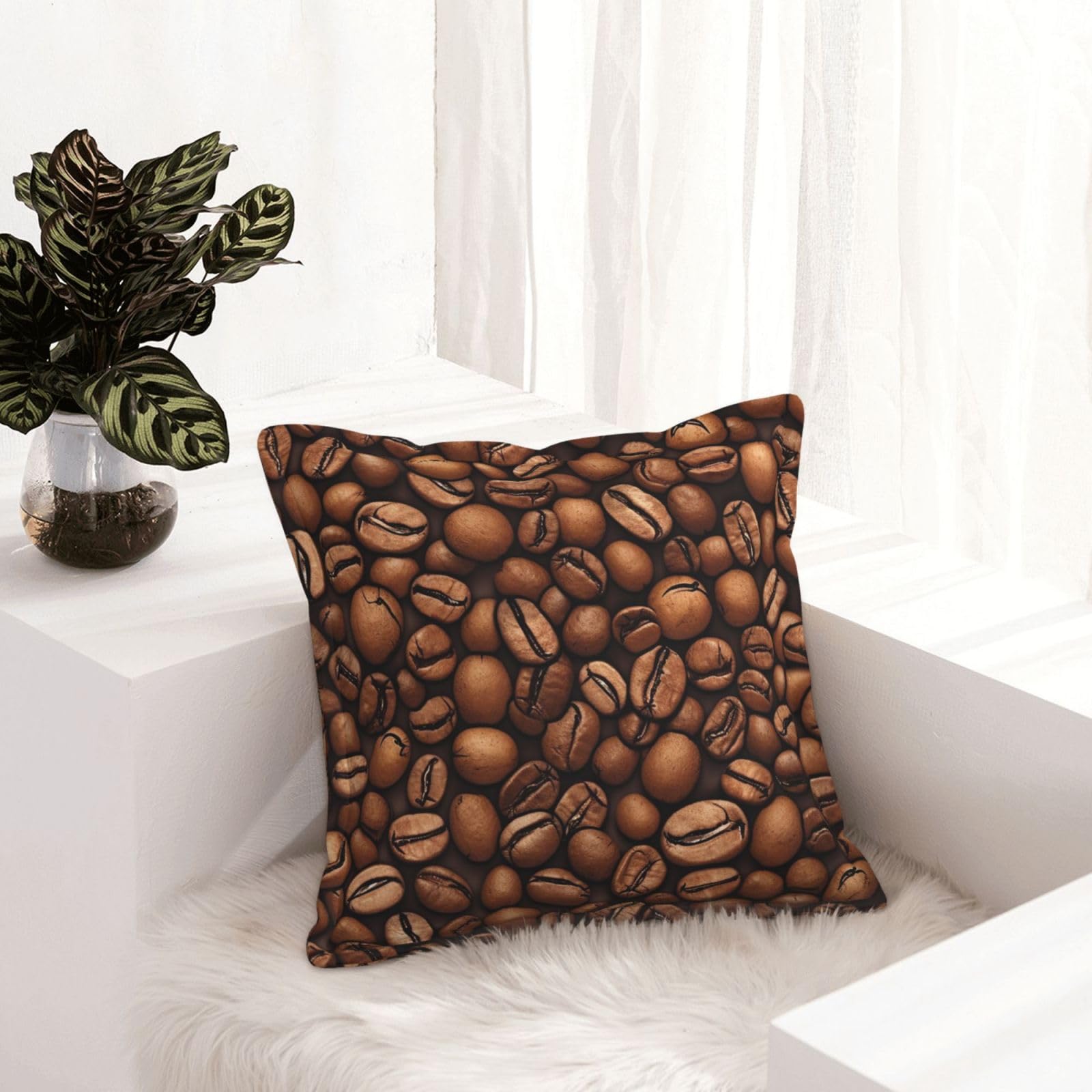 Housse de coussin moderne similicuir torréfié 50,8x50,8cm lit salon