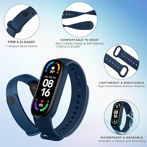Miniatura 5 de Meliya Bandas para Amazfit Band 5 Correa de repuesto para mujeres y hombres, correa deportiva de silicona suave compatible con Amazfit Band 5