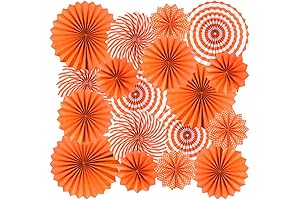 Orange Paper Fans for a Lively Fall Ambiance
