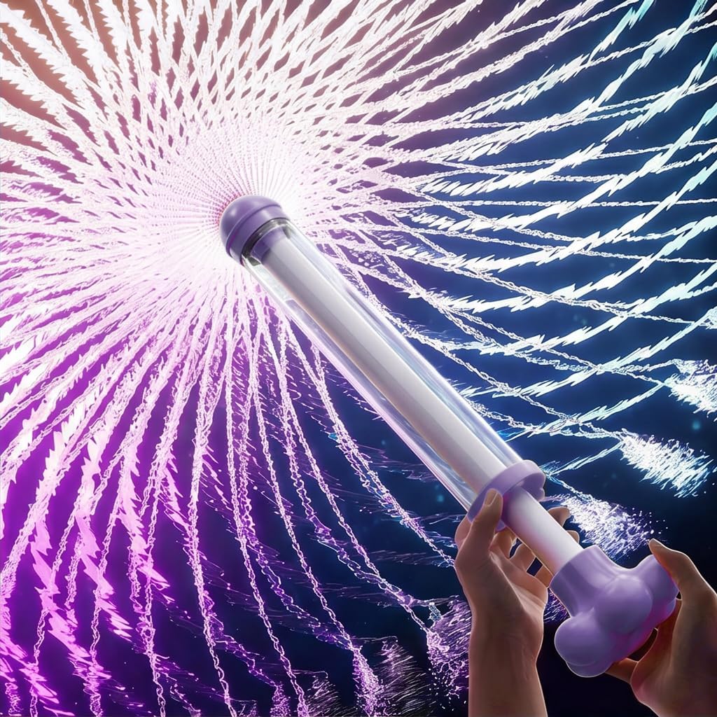 Telescopic Pull Water Splash Tube, Portable Summer Outdoor Splash Prop for Pool Beach Backyard Party Use (Purple)