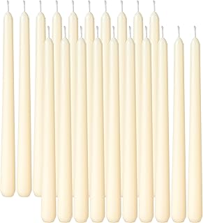 Viyffo Taper Candles 10Inch – 20 Pack Ivory, Dripless, Unscented, Smokeless – 9 Hour Burn – Tall Candlesticks for Wedding, Dinner, Holiday, Party, Home Decor