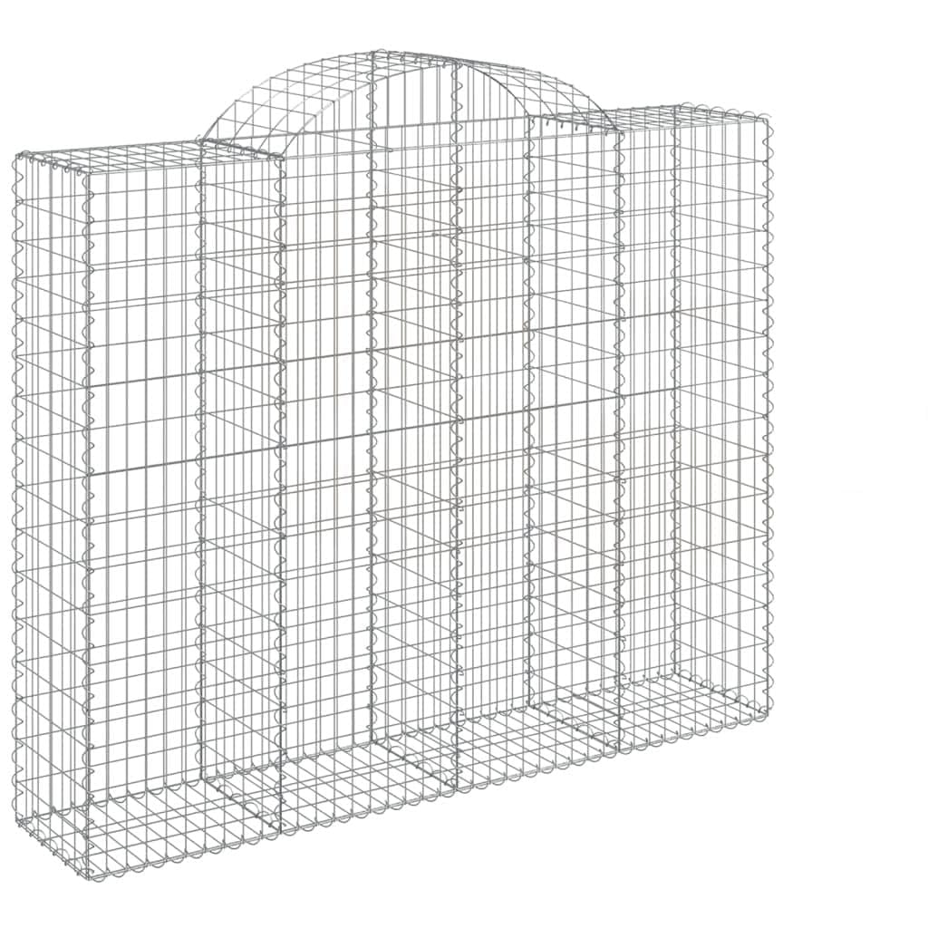 Yngbhfnop Silver Arched Gabion Baskets 14 Pcs 200X50x160/180 Cm Galvanised Iron Corrosion-Resistant Garden Retaining Wall Kit With 3.5 Mm Sturdy Wire For Outdoor Decorative Fence Sound Barrier