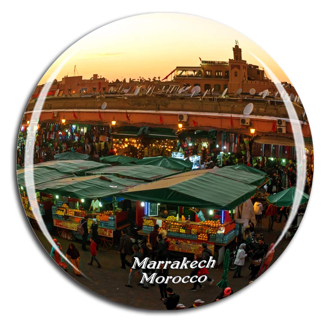 Weekino Magnet-1701 Morocco Marrakech Souk Fridge Magnet 3D Crystal Glass Tourist City Travel Souvenir Collection Gift Strong Refrigerator Sticker