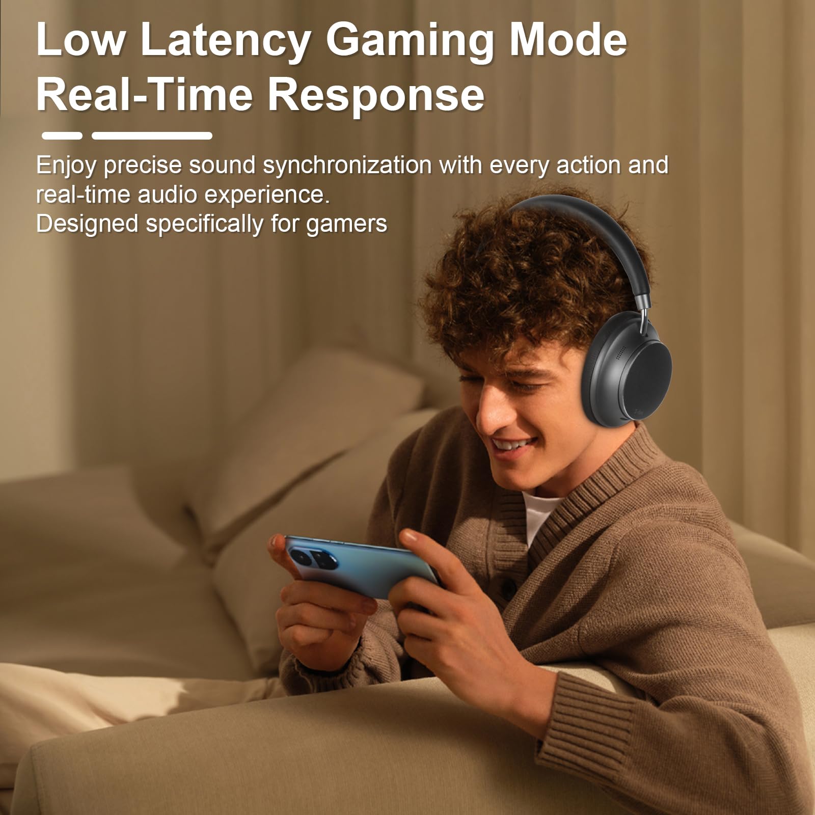 T-fun NC35 Cuffie Over-ear con Cancellazione Rumore Ibrido,Audio Spaziale, Modalità Trasparenza,Bluetooth 5.3, Equalizzatore Personalizzato Tramite App, 55 ore di Riproduzione ANC per Viaggi/Lavoro