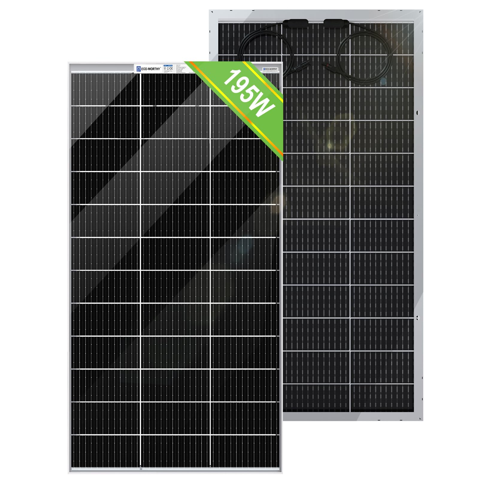 Panneaux Solaires ECO-WORTHY 2x170W - Monocristallins, 12V, Pour Camping-car, Bateau, Maison