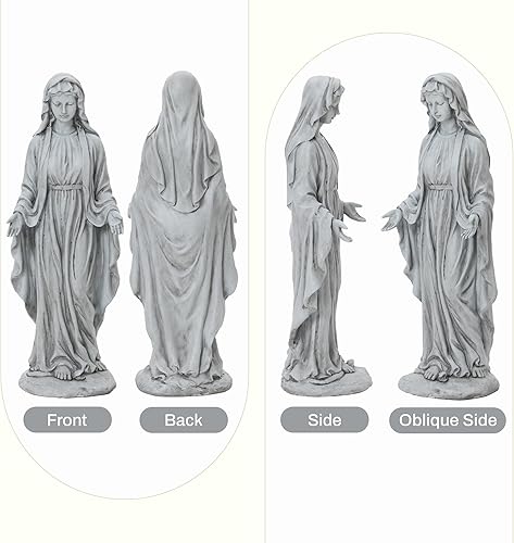 Miniatura 23 de LuxenHome - Estatua de Virgen María para exteriores, estatua religiosa de jardín de 30 pulgadas, estatua de la bendita madre al aire libre, estatuas