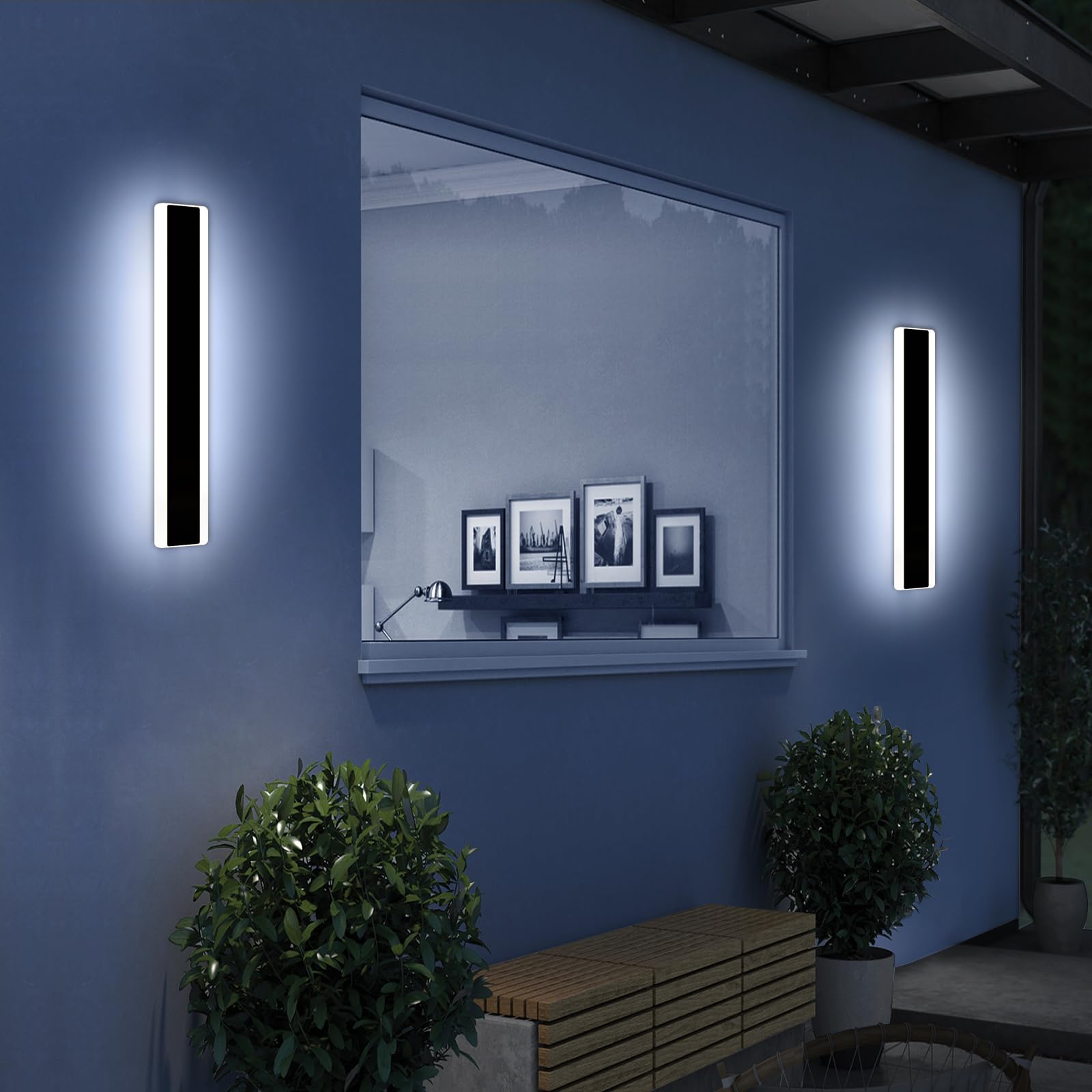 Mikeru Outdoor Lights Mains Powered 2 Pack