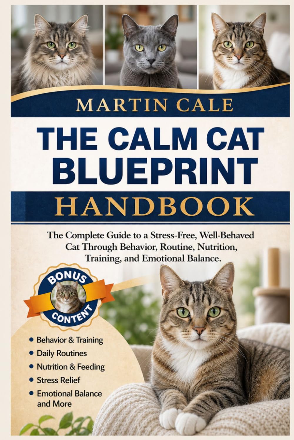 THE CALM CAT BLUEPRINT: The Complete Guide to a Stress-Free, Well-Behaved Cat Through Behavior, Routine, Nutrition, Training, and Emotional Balance.