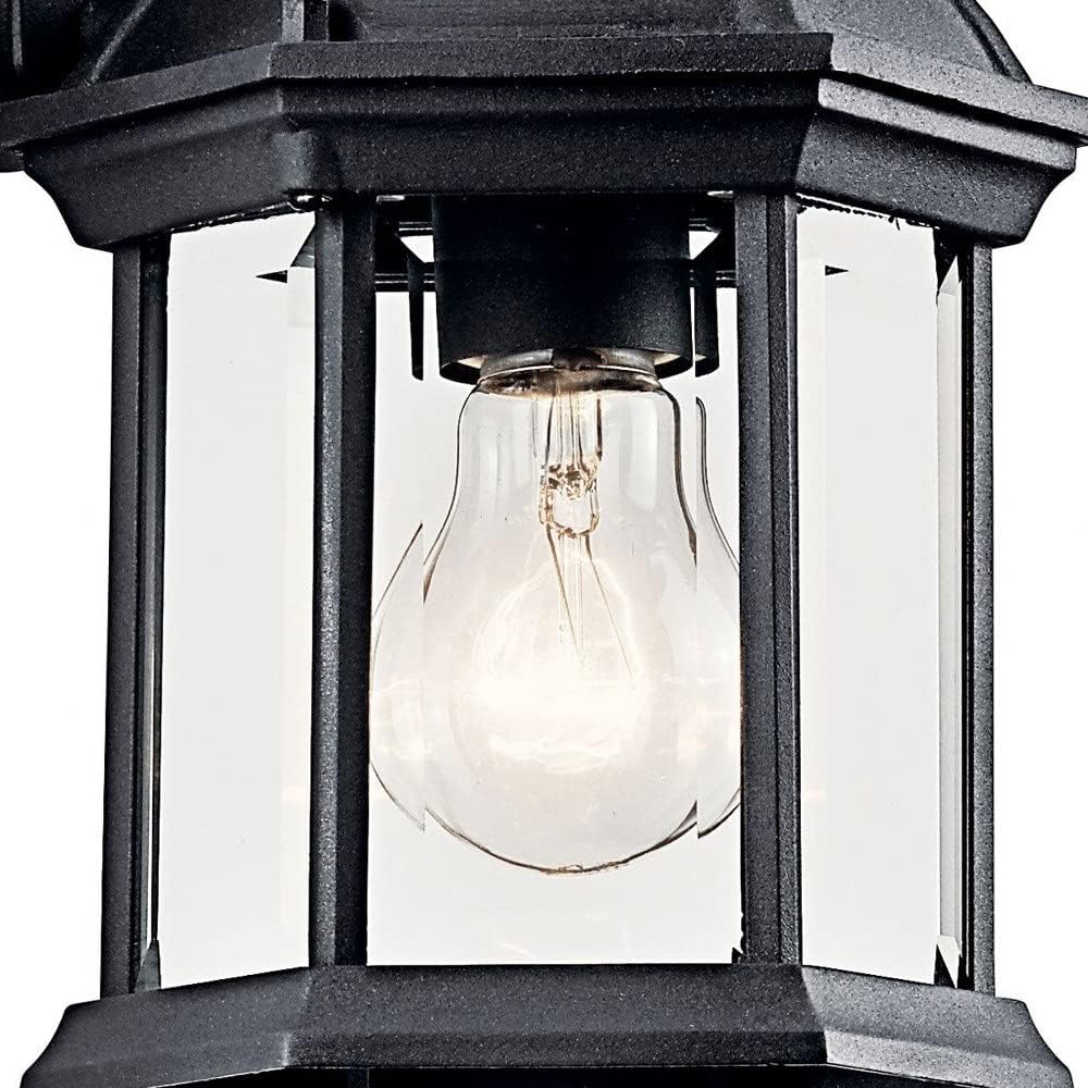 Kichler Barrie 10.25" 1 Light Outdoor Wall Light with Clear Beveled Glass in Black