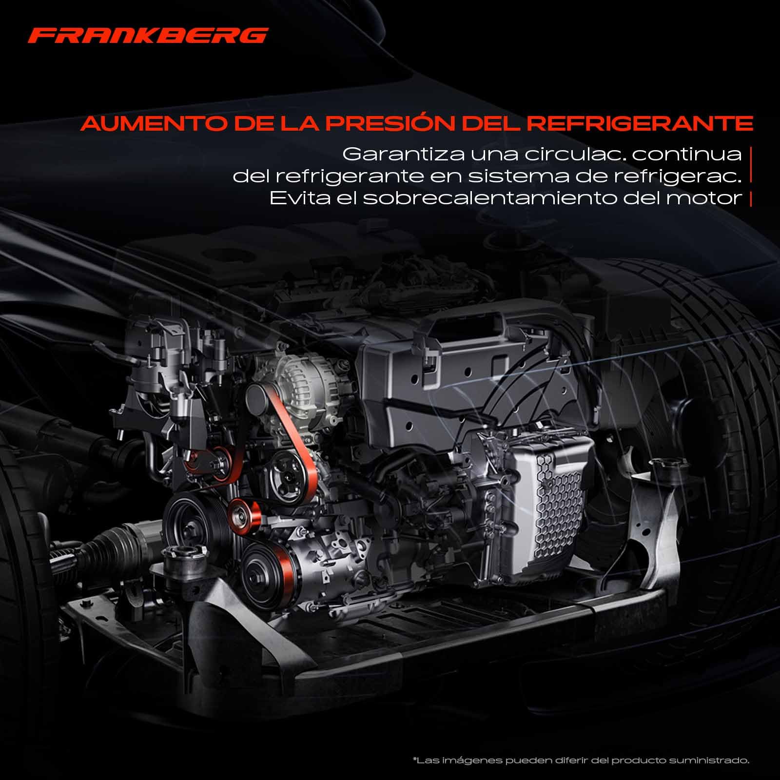 Frankberg Bomba de agua refrigeración del motor eléctrica gasolina | 161A039015; Compatible con: Yaris Box/Hatchback P13, CT ZWA10, Prius W3, A.u.r.i.s E18, Yaris P13