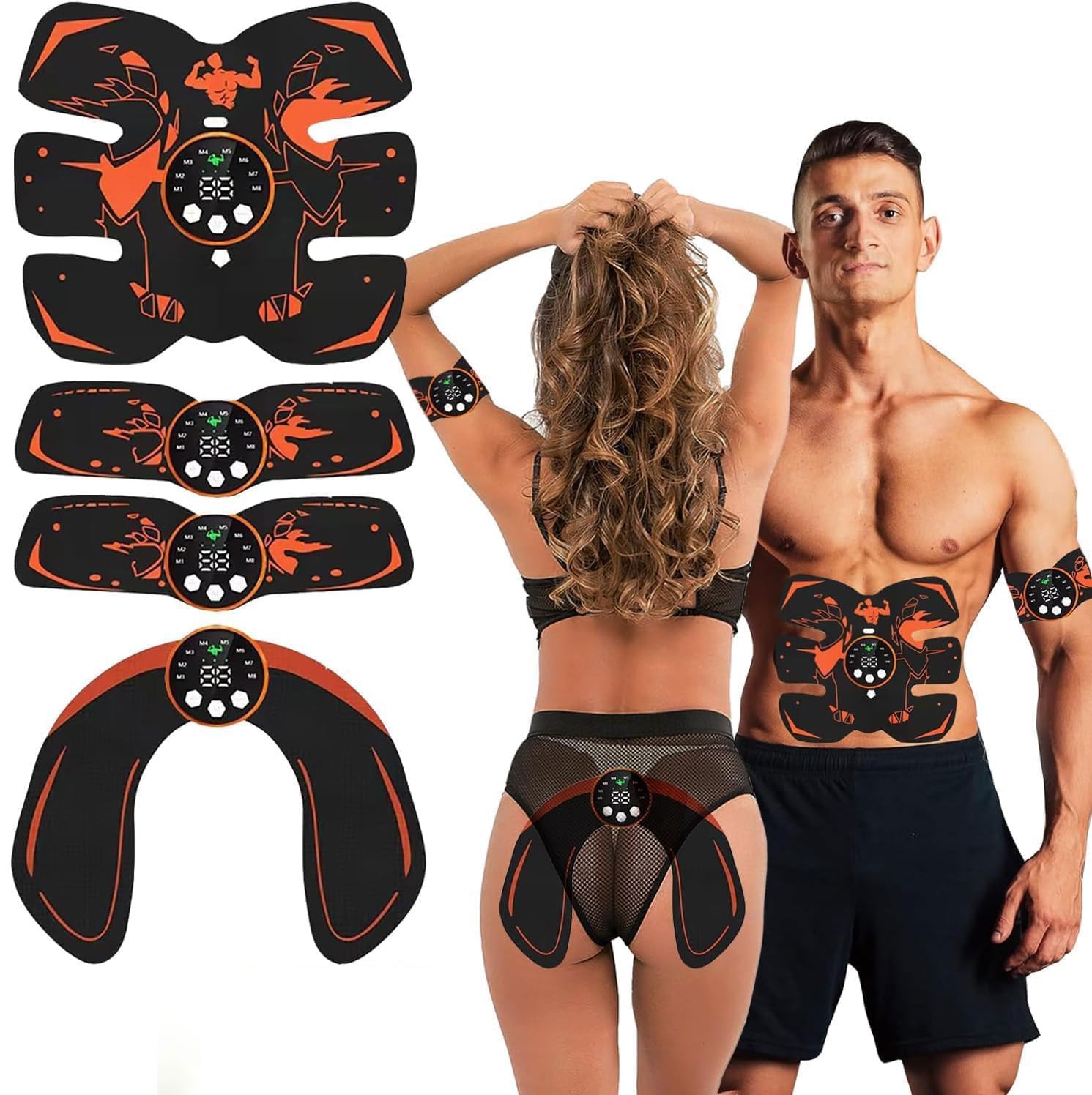 Fitness Belt, Abs Stimulator Full Body Ab/Arm/Hip Trainer Abs Trainer Electronic Toning Belts home workout equipment for Abdomen/Waist/Leg/Arm/Hip