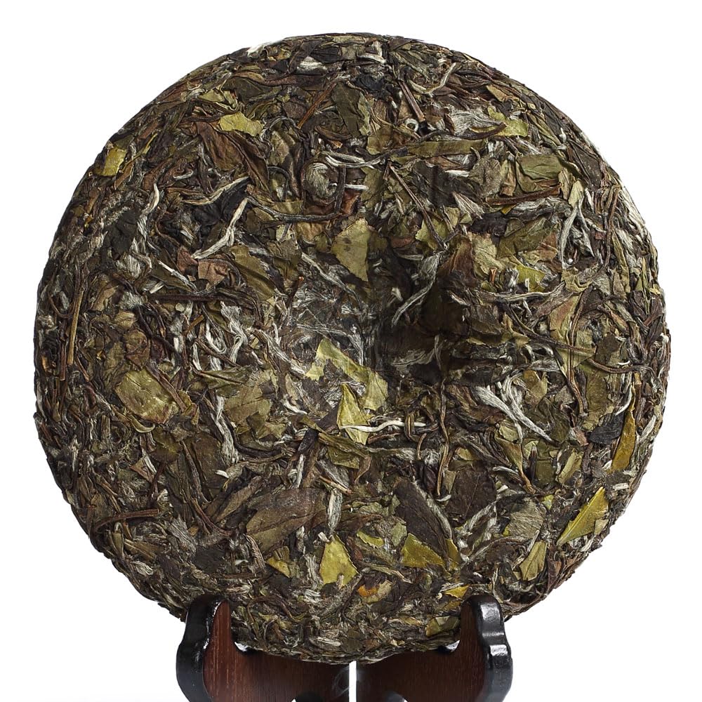 350g (12.35 oz) 2020 Year Organic Supreme Aged Bai Mu Dan White Peony Cake FuDing White Tea Cake Té - Low Caffeine