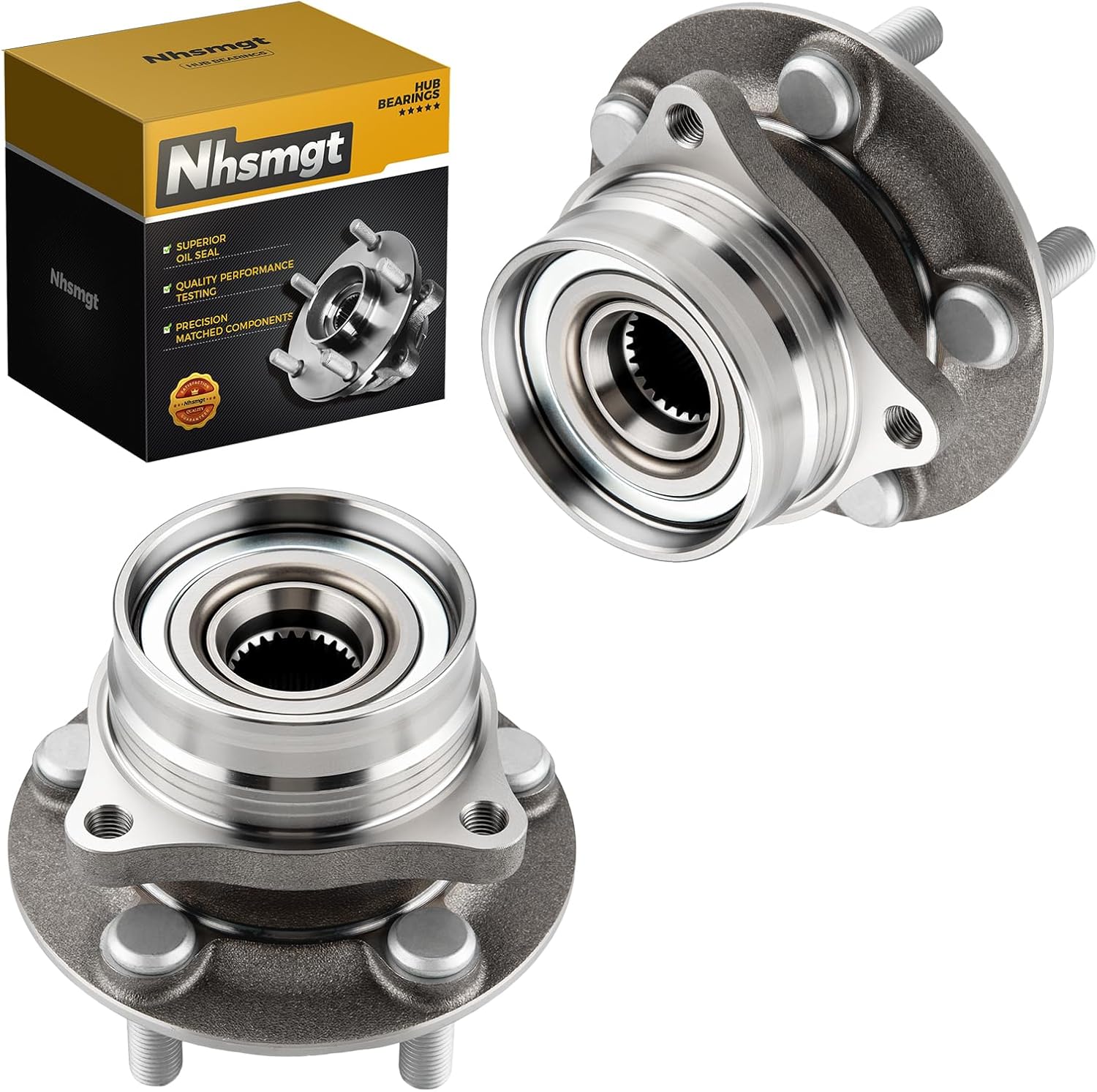 Pair 513265 Wheel Bearing Hub Assembly Fit for Toyota Prius 2004-2009, Non-ABS, 5 Lugs, 2pcs