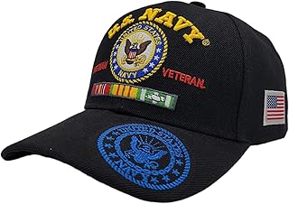US Vietnam Veteran Military Army Navy Ball Cap with Ribbons - Honor Duty Country Hat